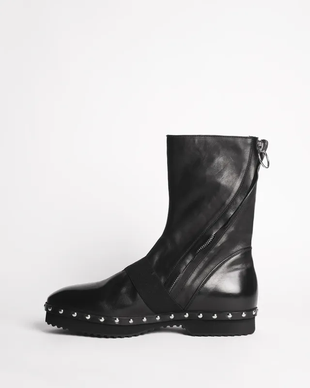 Premiata 014 boots cuir homme détails métal made in Italy