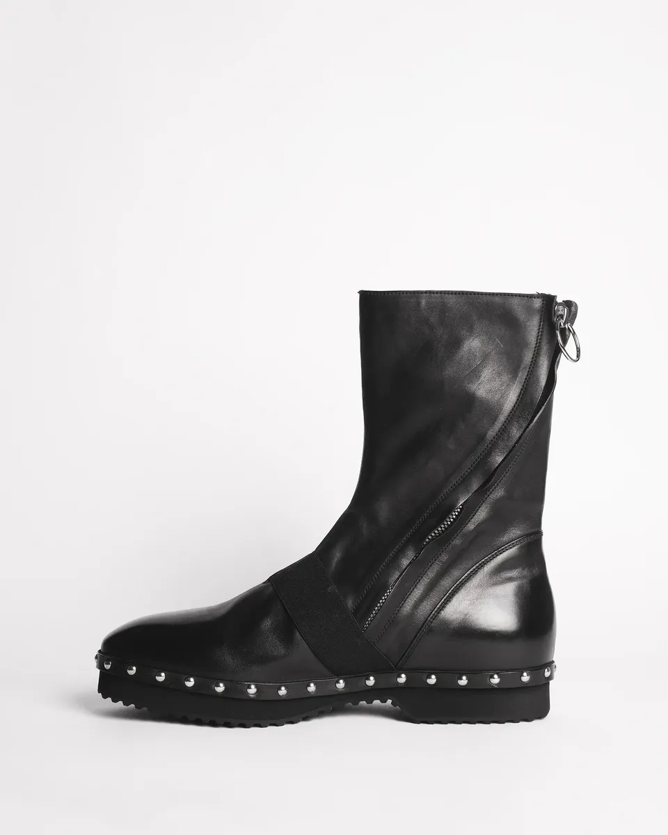 Premiata 014 boots cuir homme détails métal made in Italy