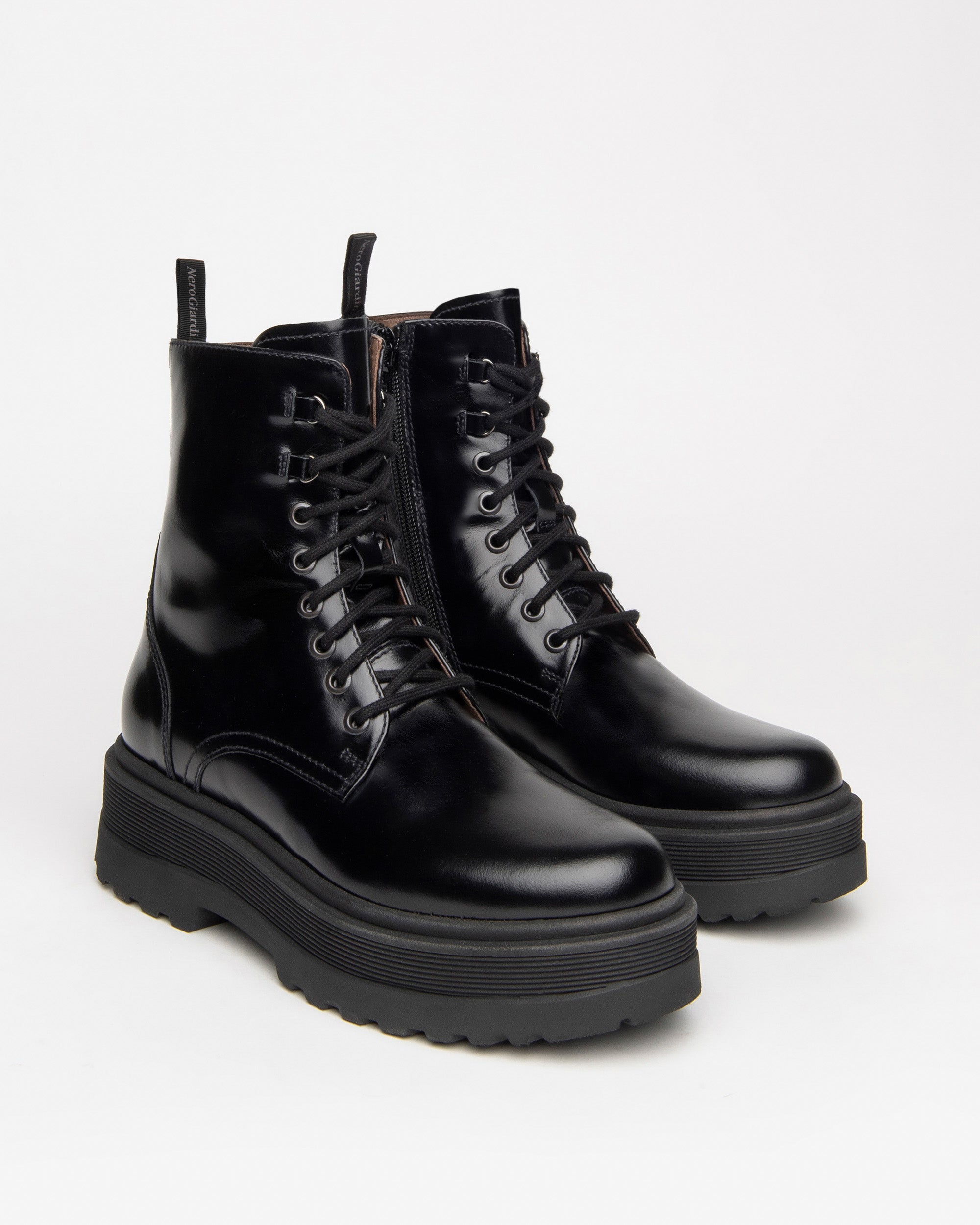 Nero Giardini Combat Boots bottines cuir femme talon