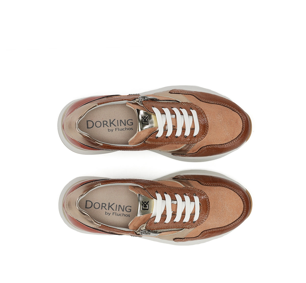 Dorking Flix D9673 baskets femme marron compensées