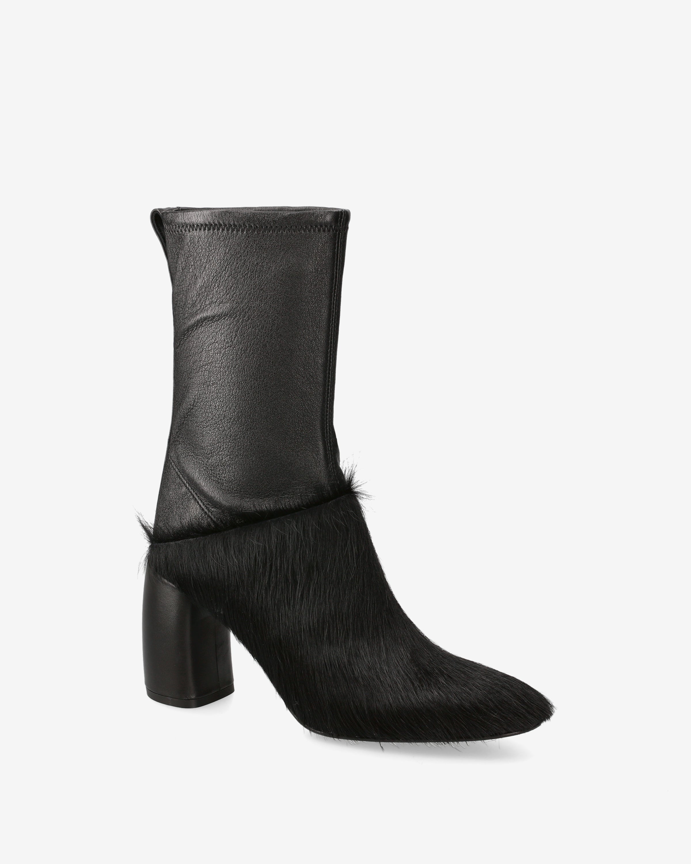 Premiata boots femme cuir noir talon 8 cm