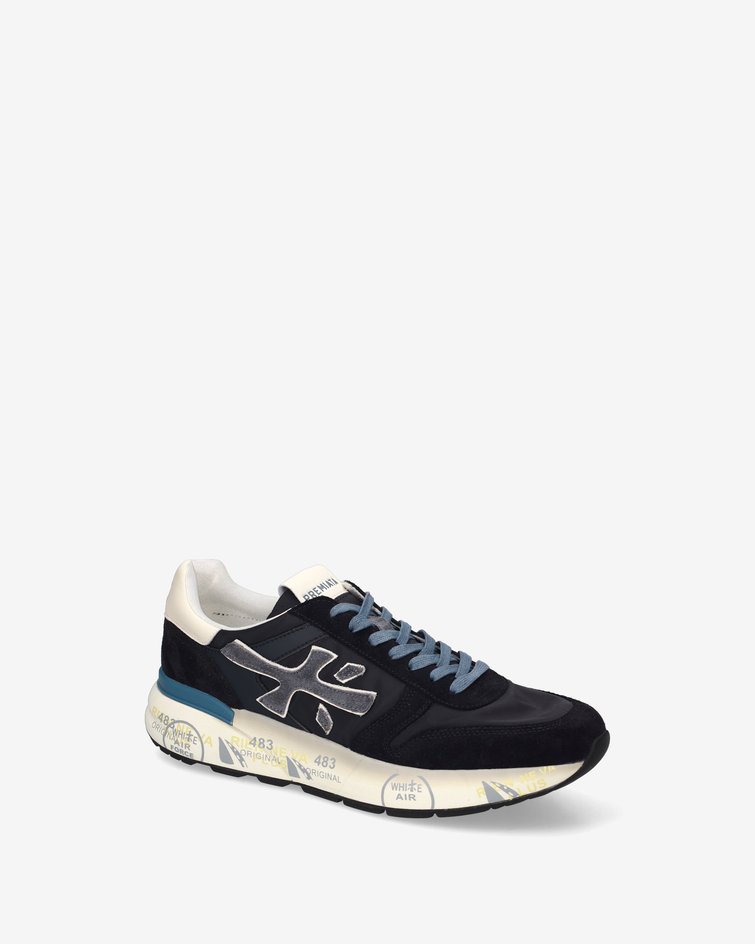 Premiata Mick 7716 baskets homme bleu marine daim