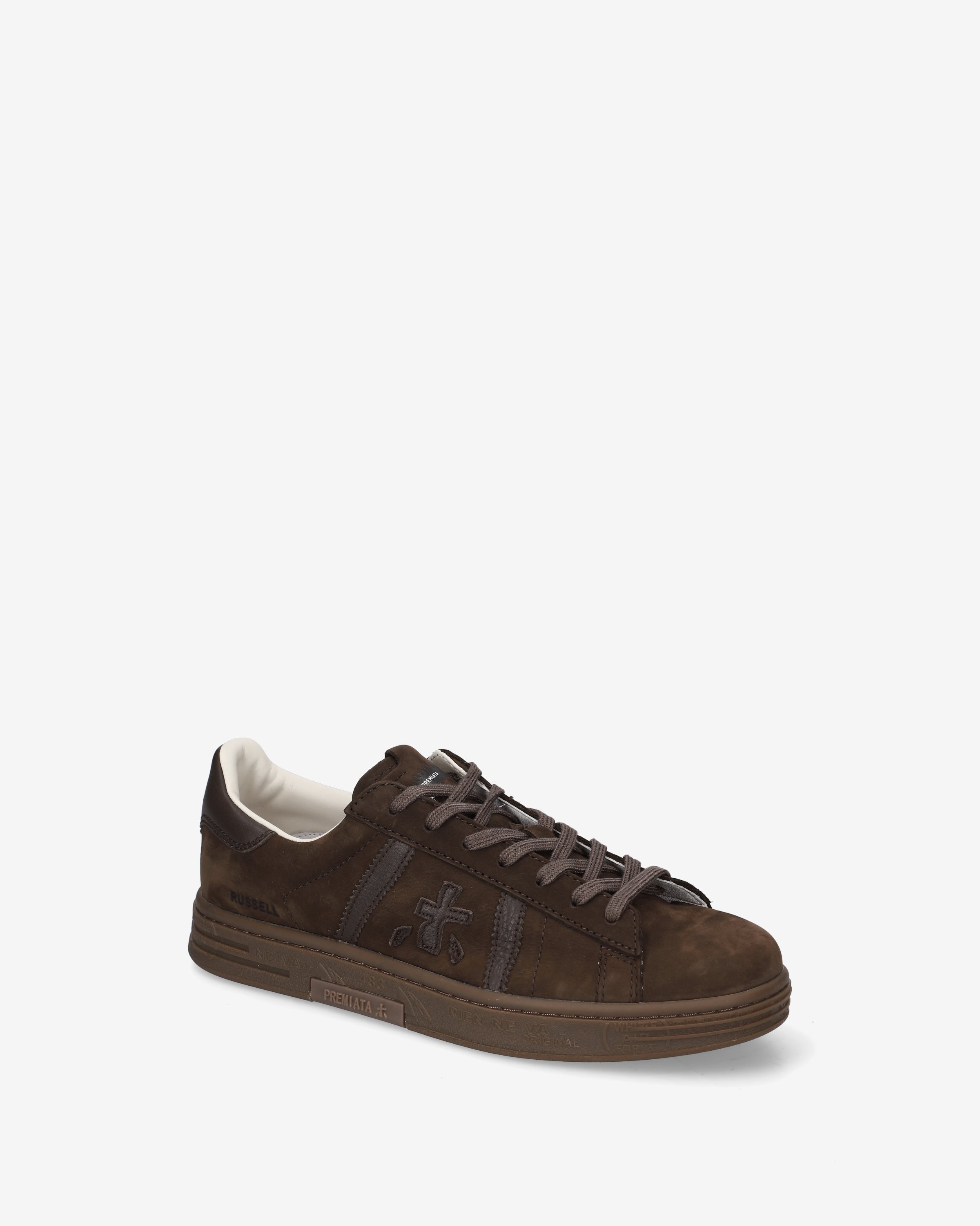 Premiata Russell 8558 sneakers cuir marron fonce homme