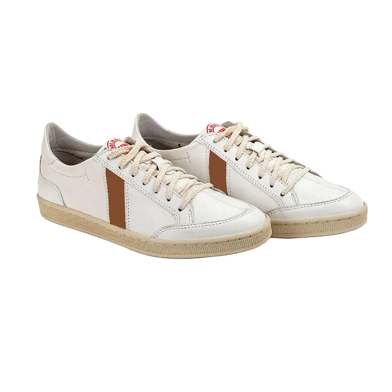 Sawa Lafrica baskets cuir blanc marron clair 38