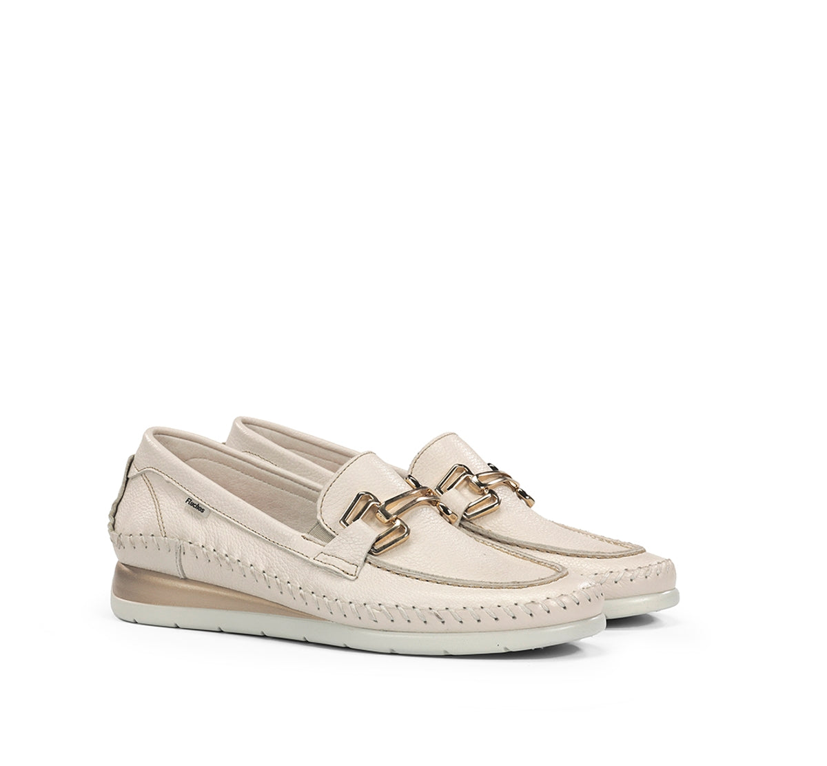 Fluchos Sella F2141 mocassin taupe femme cuir compense