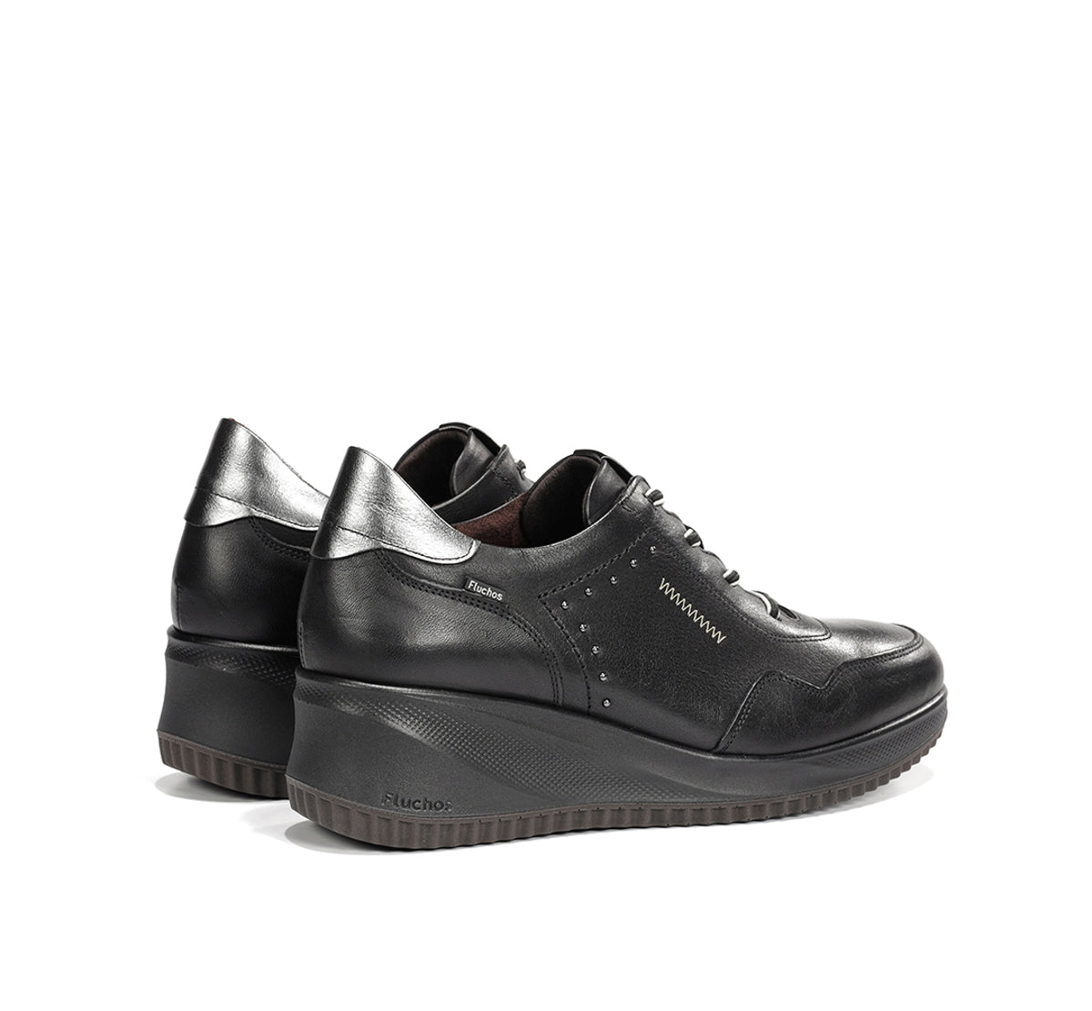 Fluchos Novax F2545 baskets noires femme compensées