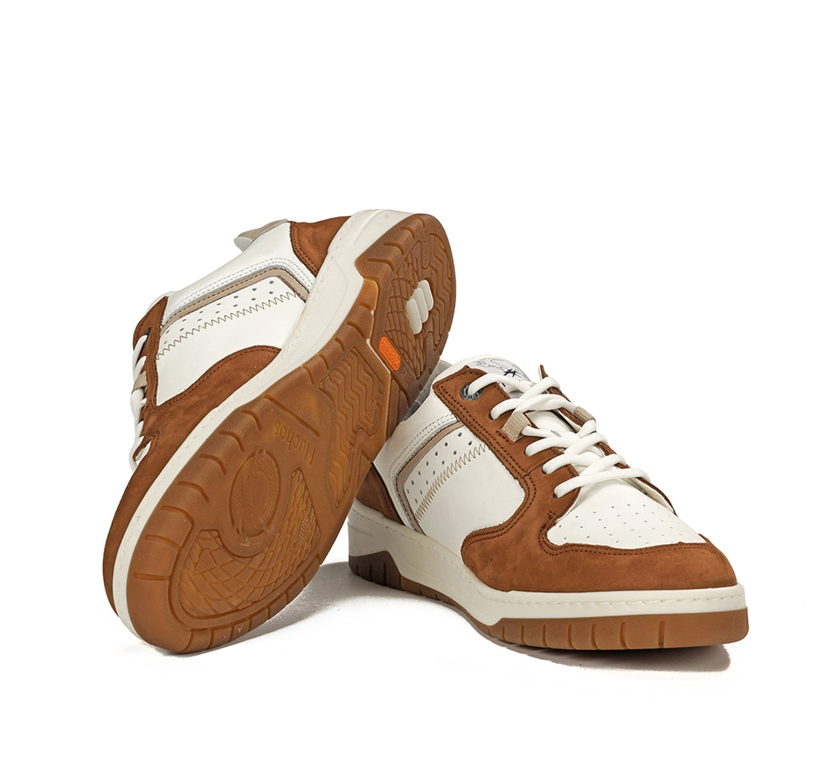 Fluchos Roger F1954 basket homme marron cuir perforé