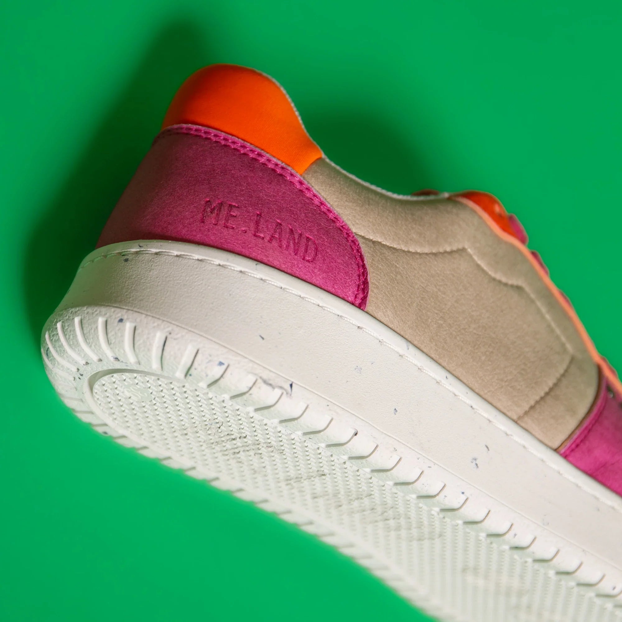 Me.Land Evan baskets vegan beige rose orange taille 38