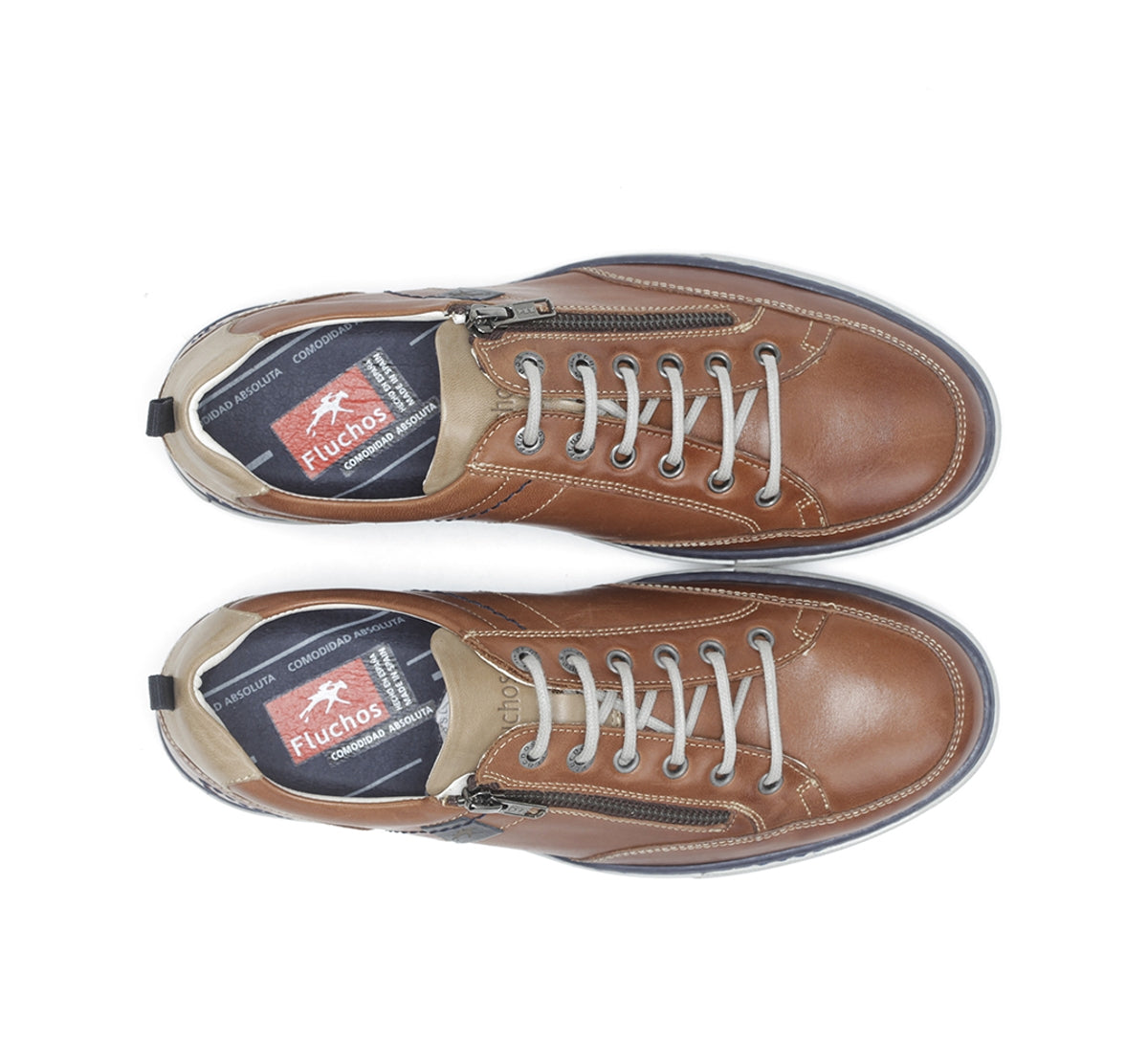 Fluchos Zapatos Quebec 9376 chaussures marron 42 zip