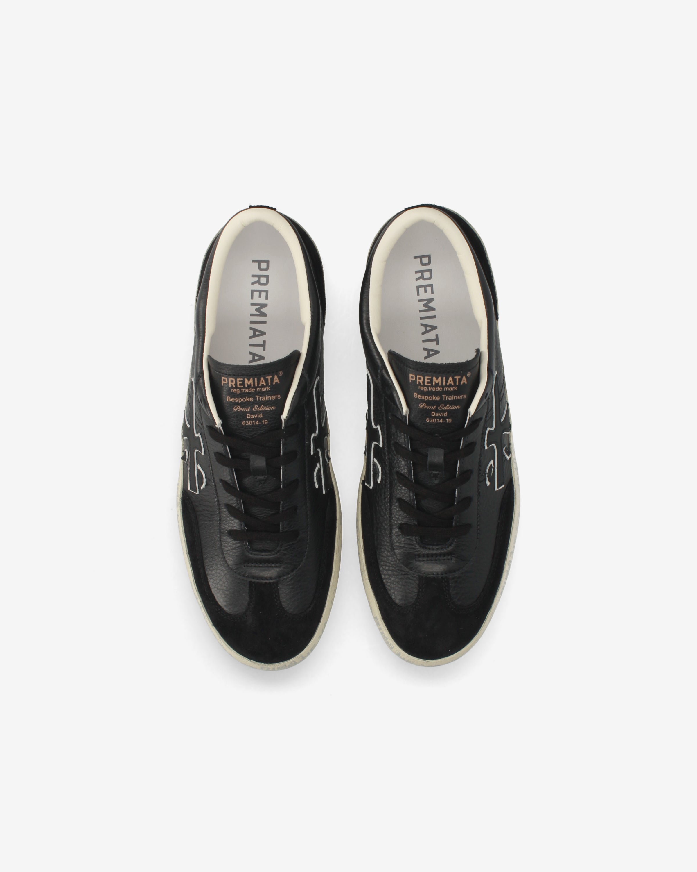 Premiata David 8285 sneakers homme noir cuir perforé