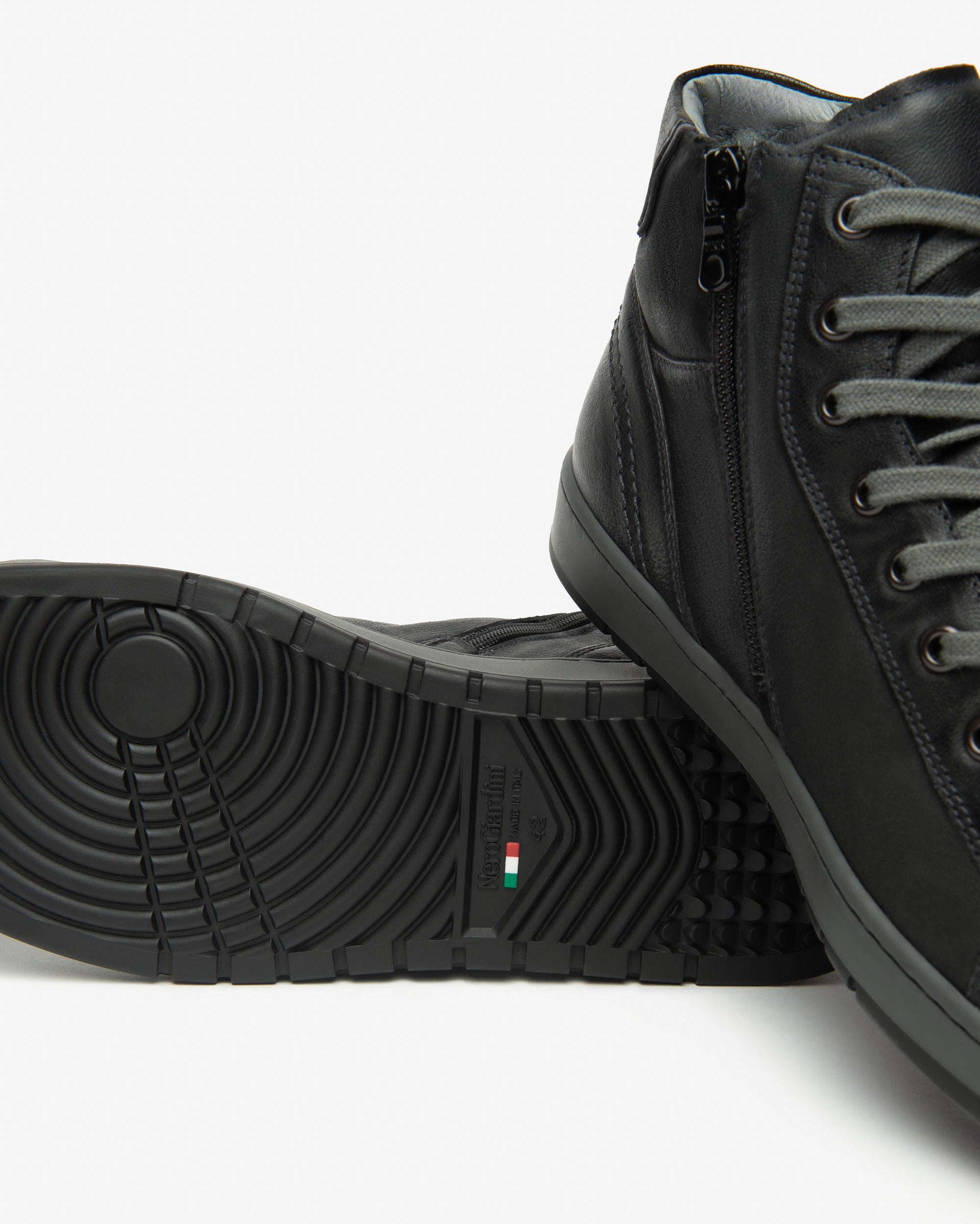 Nero Giardini Sneakers baskets cuir homme montantes