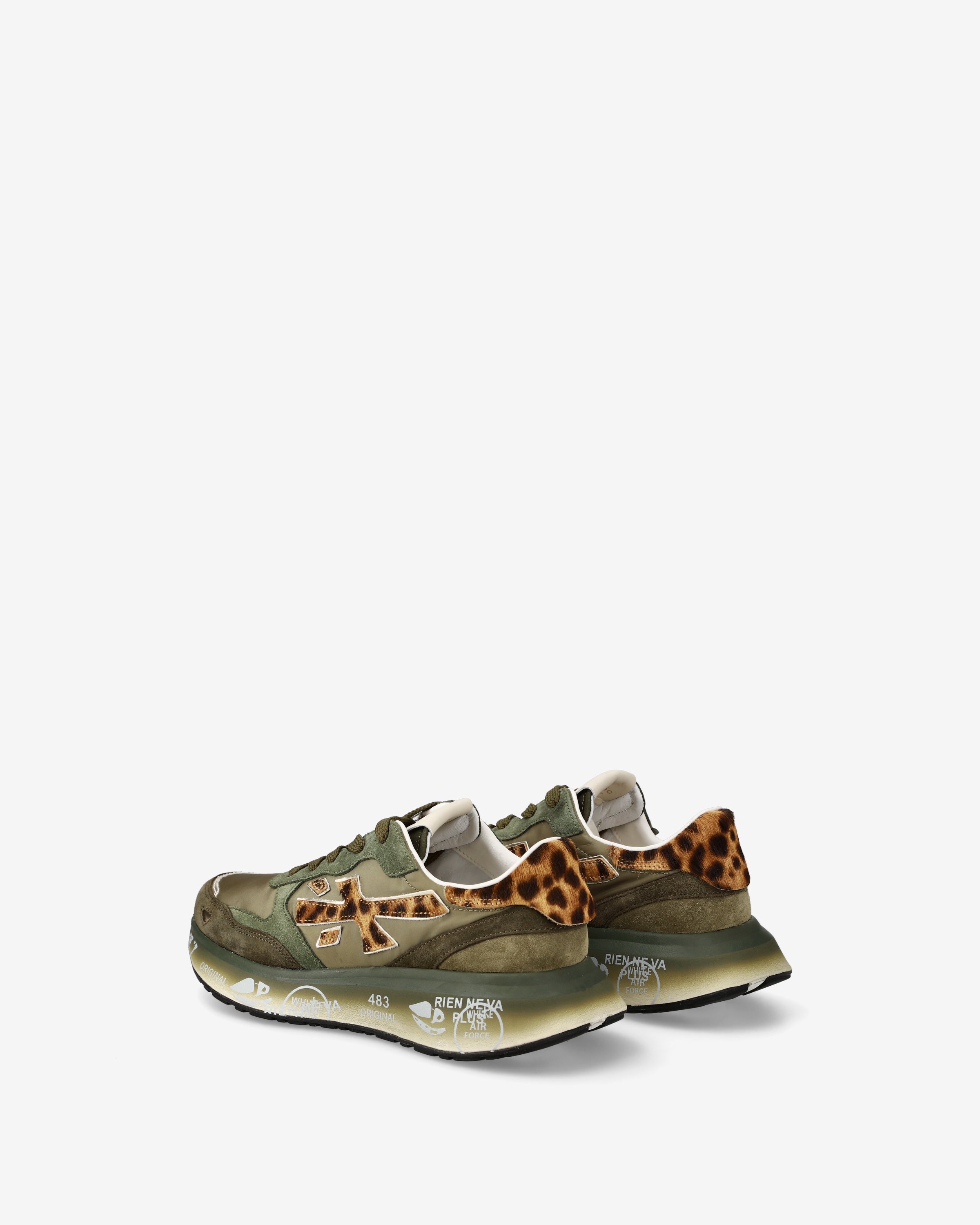 Premiata Lauryn 7790 sneakers femme vert sauge tissu et daim