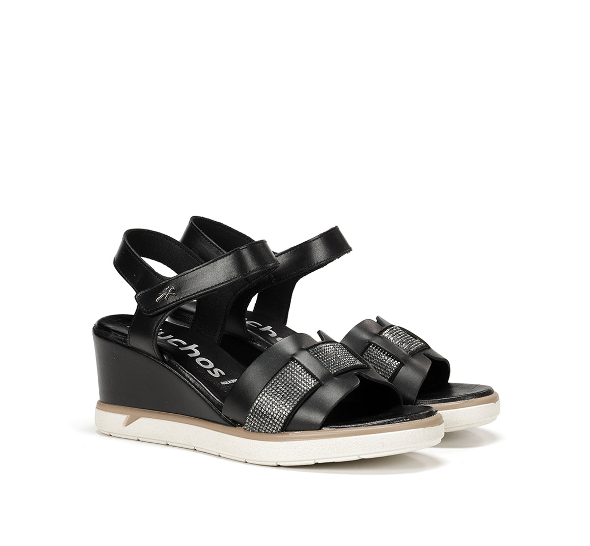 Fluchos Smash F1975 sandales compensées noir femme