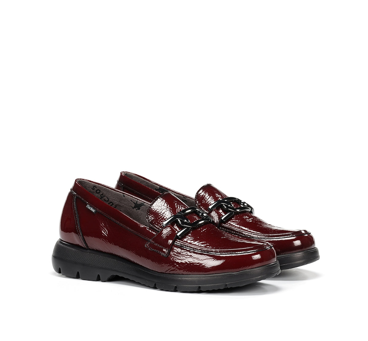 Fluchos Gladis F1794 mocassins femme rouges cuir confort