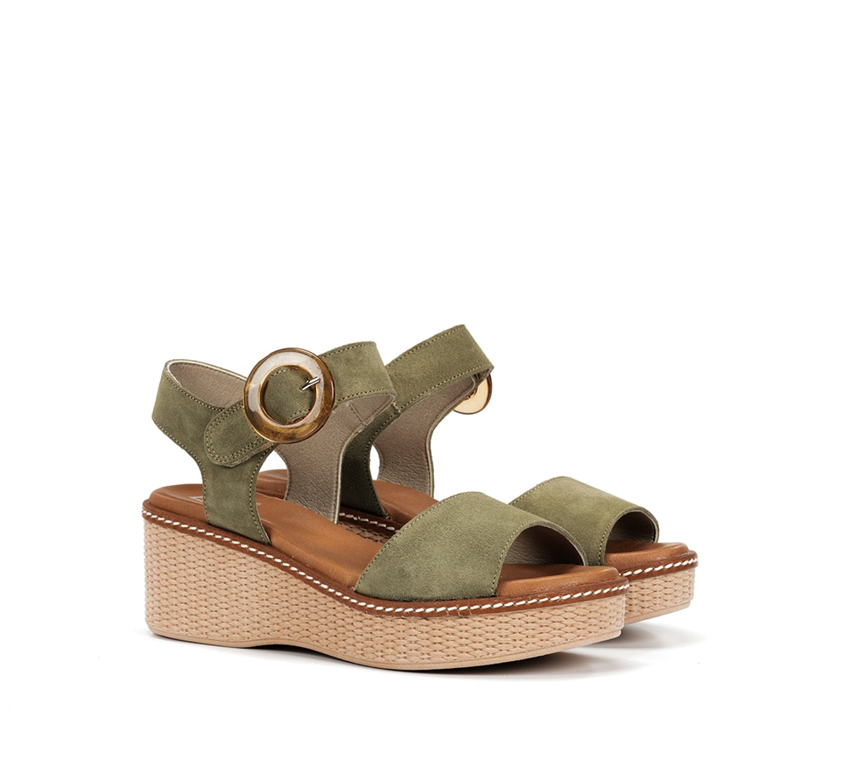 Dorking Nido D9450 sandale vert femme compensée