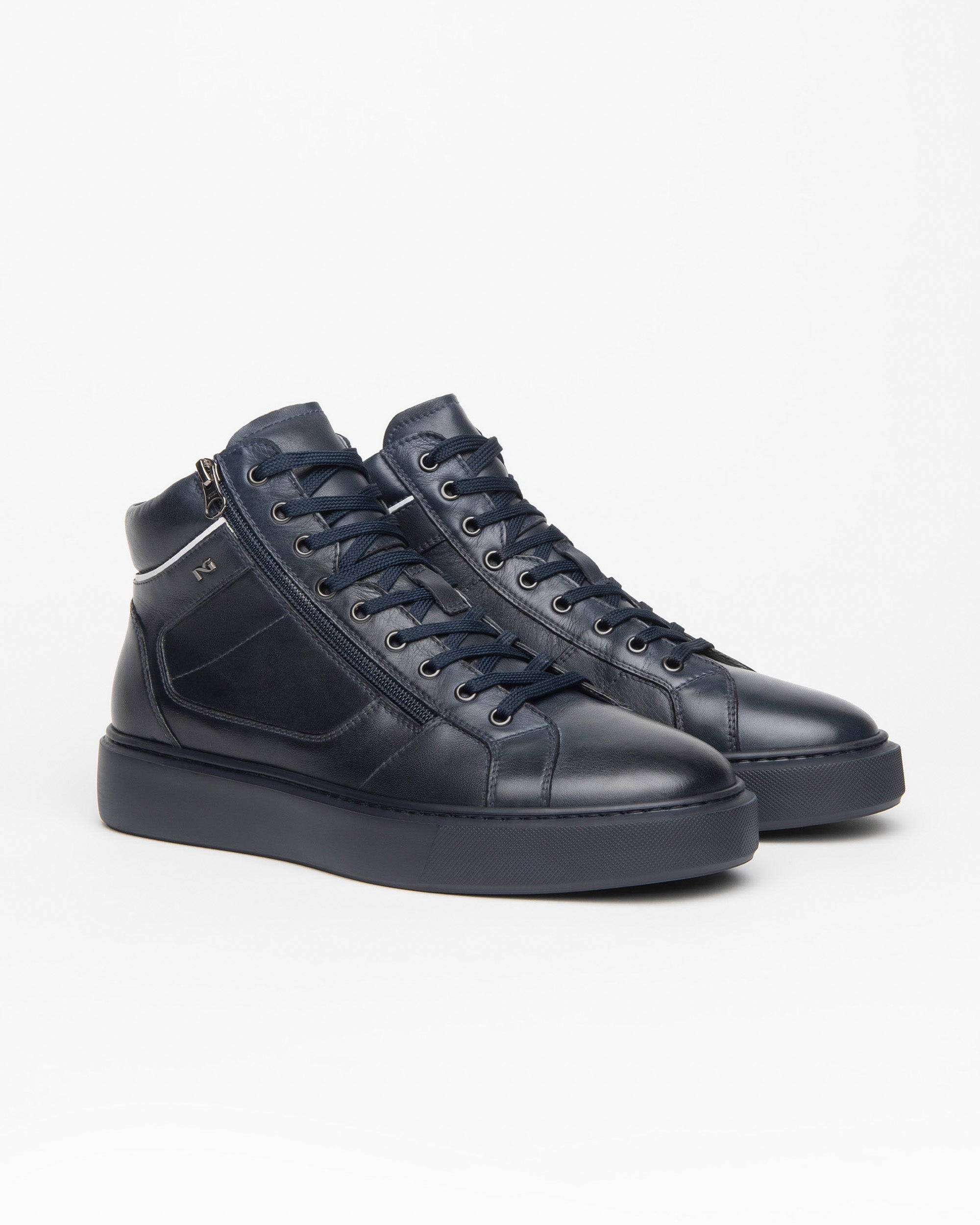 Nero Giardini Sneakers baskets cuir homme montantes
