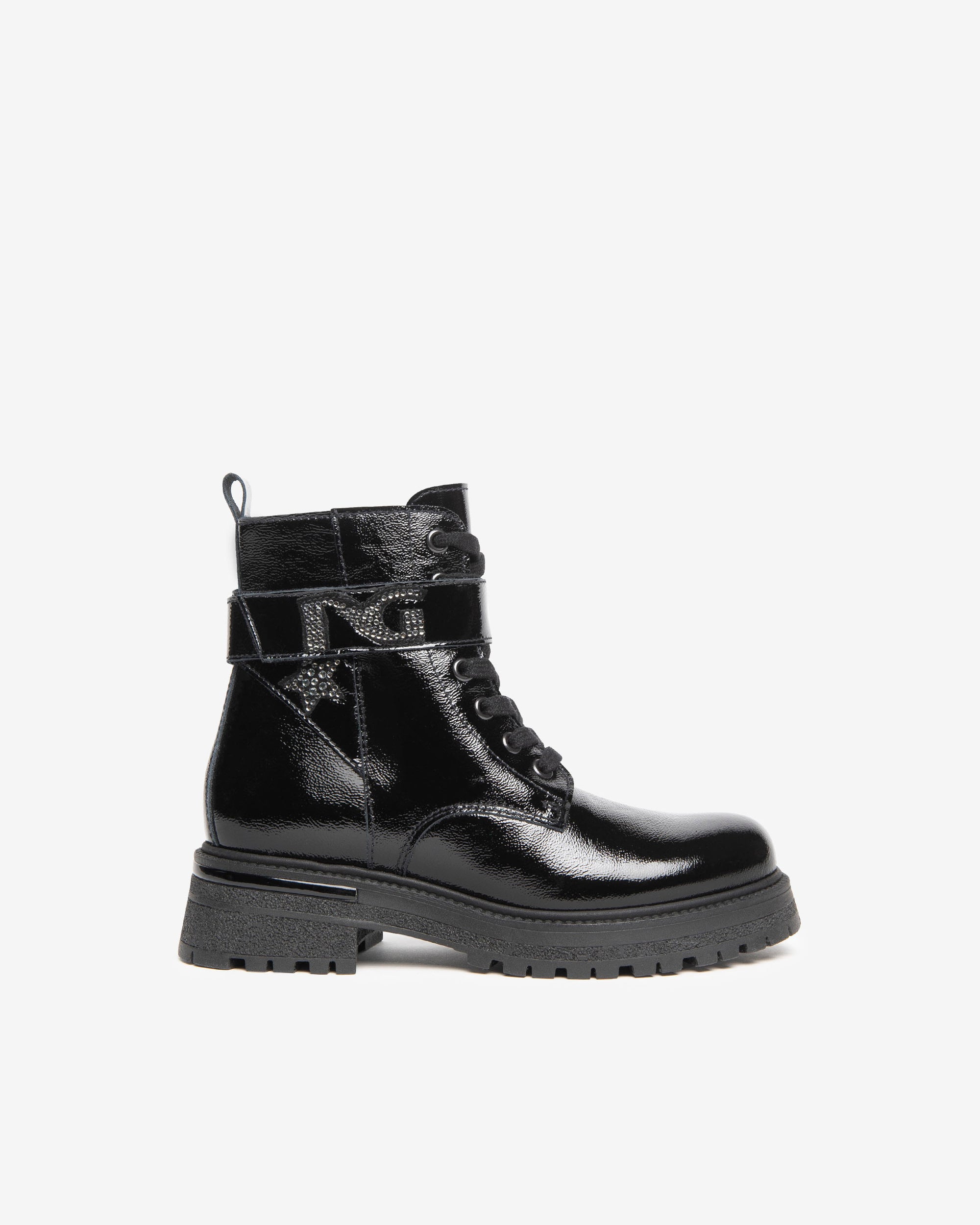 Nero Giardini Combat Boots bottines fille vernie strass