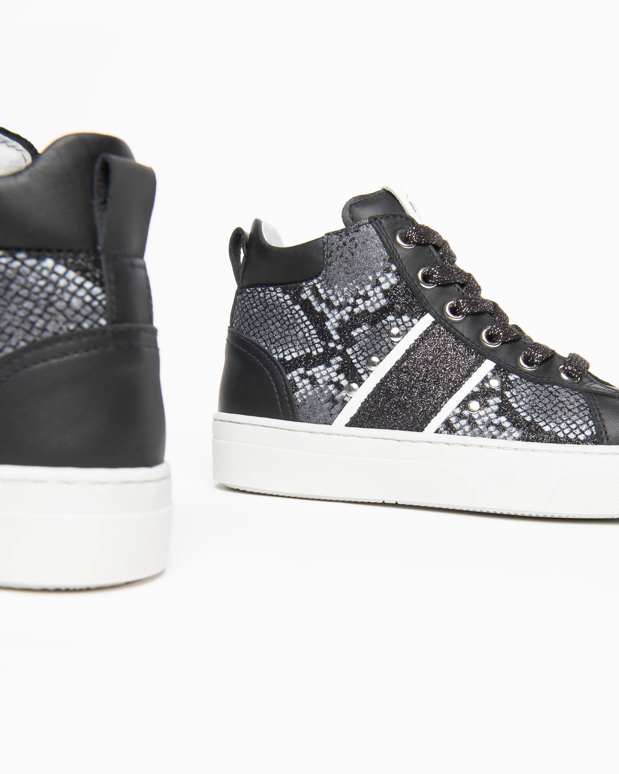 Nero Giardini Sneakers basket fille cuir léopard zip 31-39