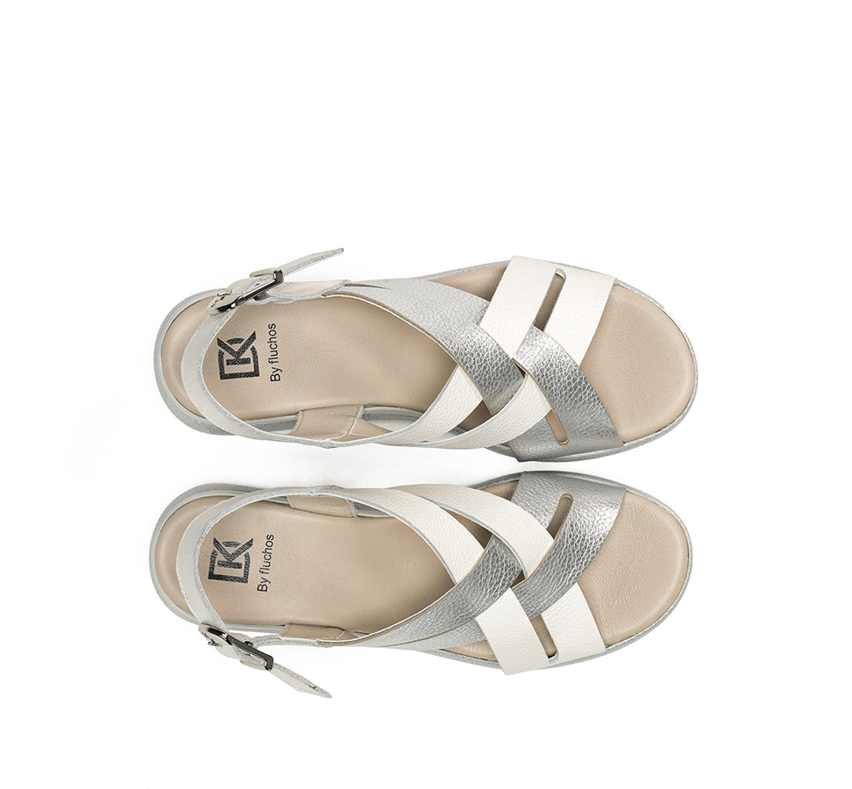 Dorking by Fluchos Ever D9316 sandales argent à boucle