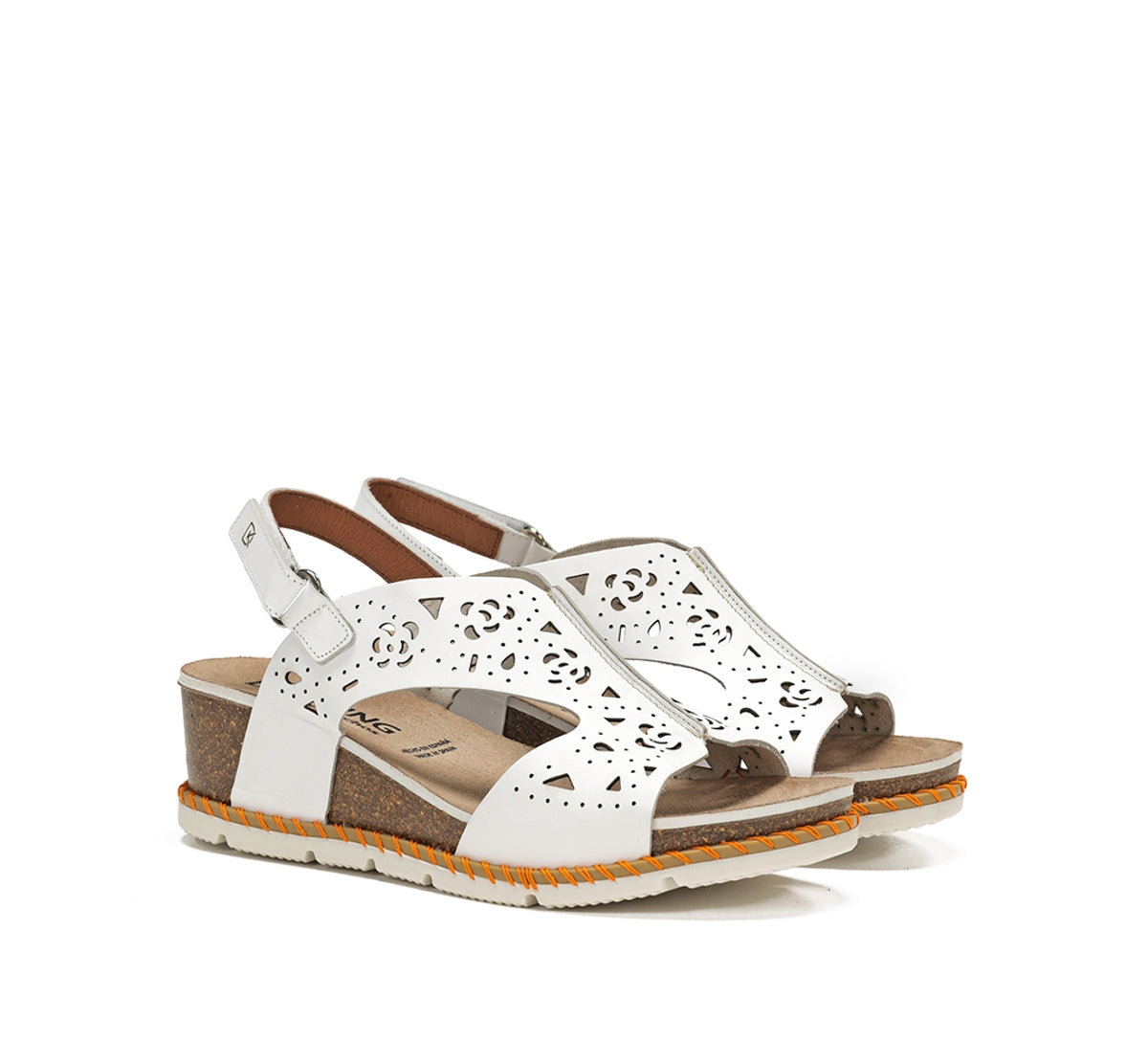 Dorking Gold D9319 sandale blanche compensée
