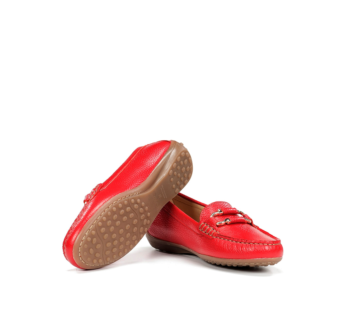 Fluchos Bruni F2156 mocassins femme rouge cuir