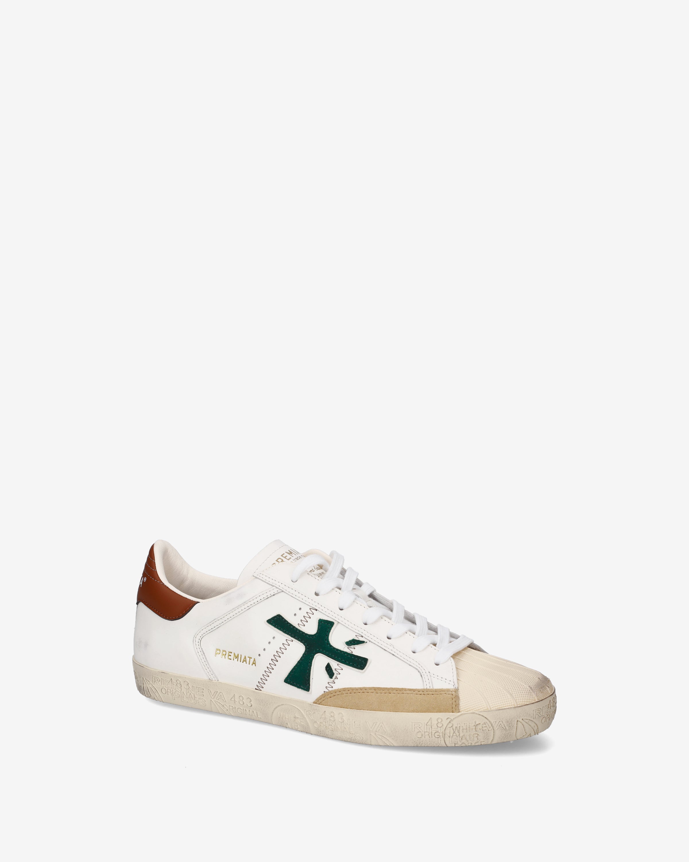 Premiata Steven 8043 sneakers homme blanc crème vert