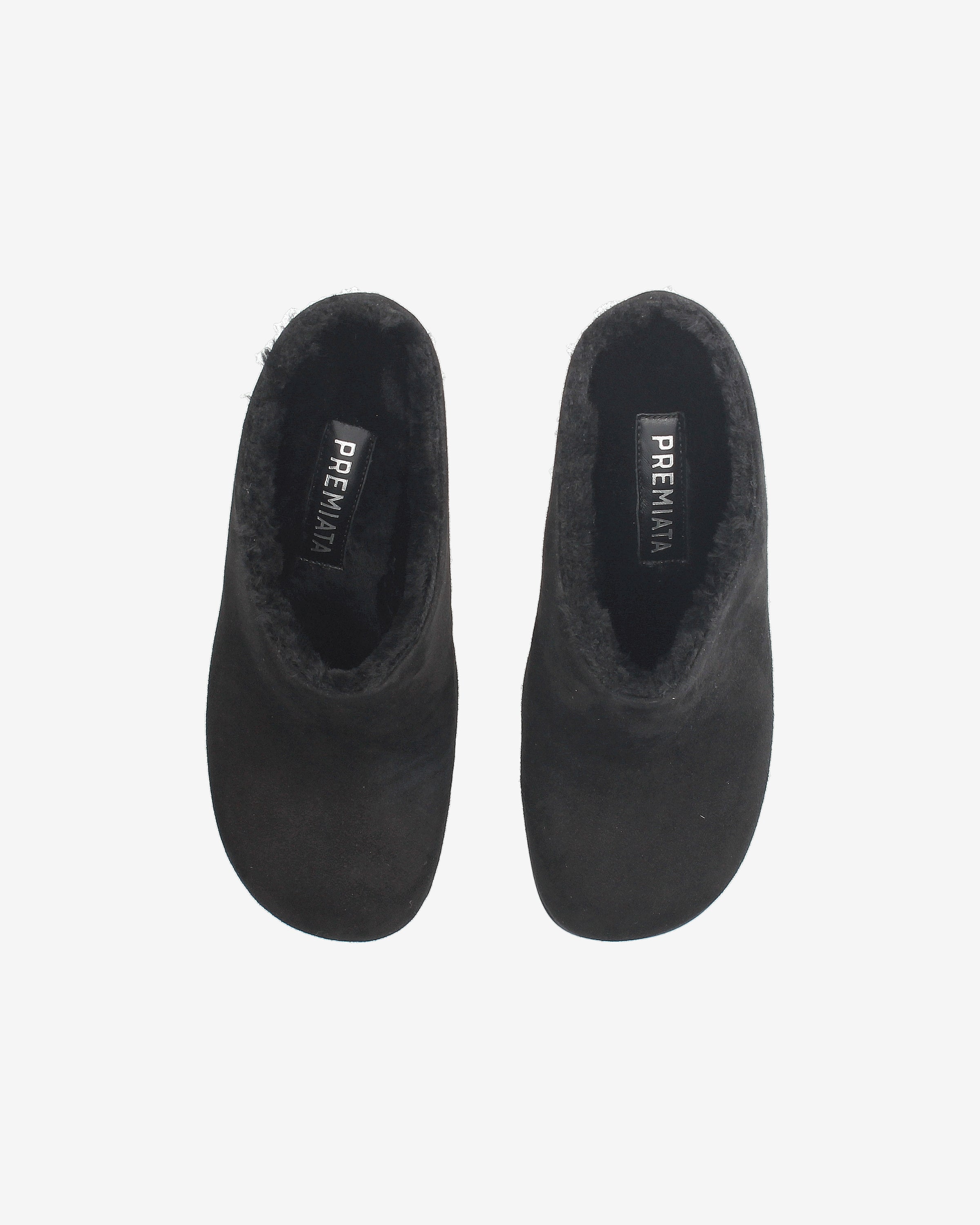 Premiata sabots cuir fourrés noirs femme