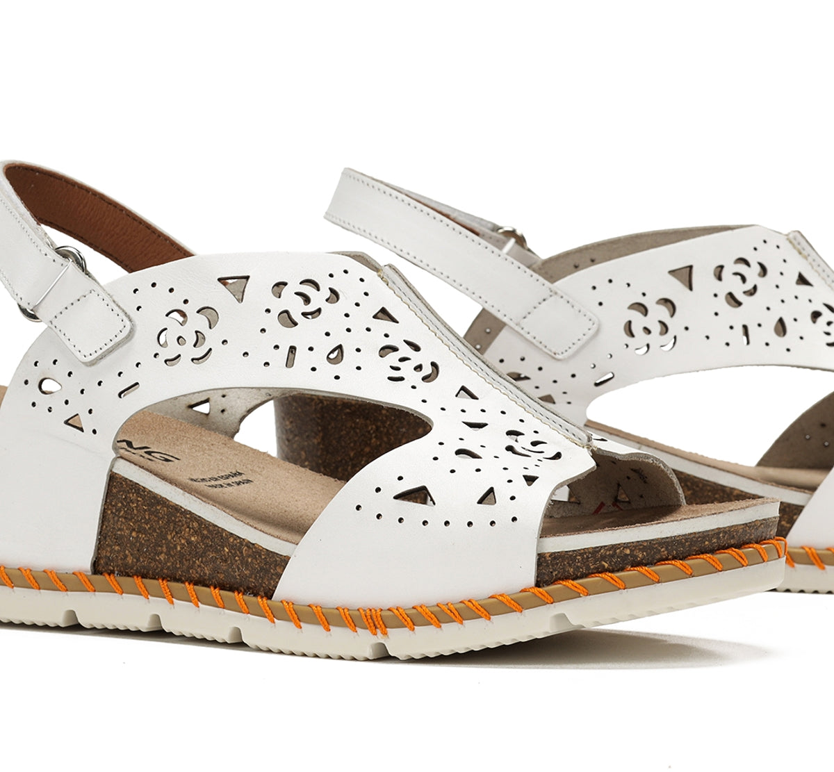 Dorking Gold D9319 sandale blanche compensée