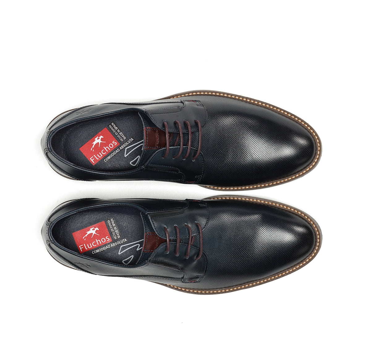 Fluchos Zapatos Theo F1631 derbies bleu homme cuir