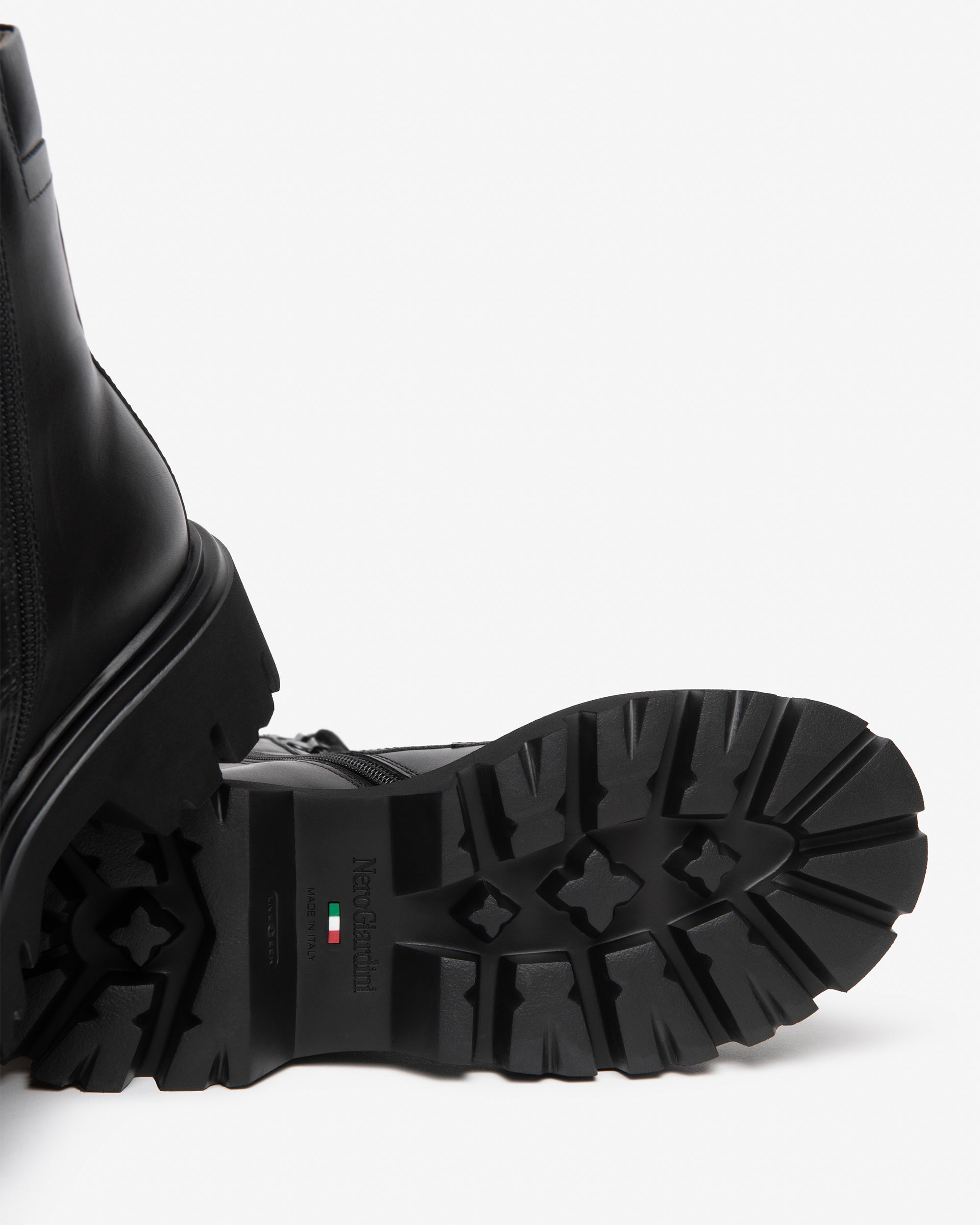 Nero Giardini Combat Boots rangers cuir femme talon 55mm