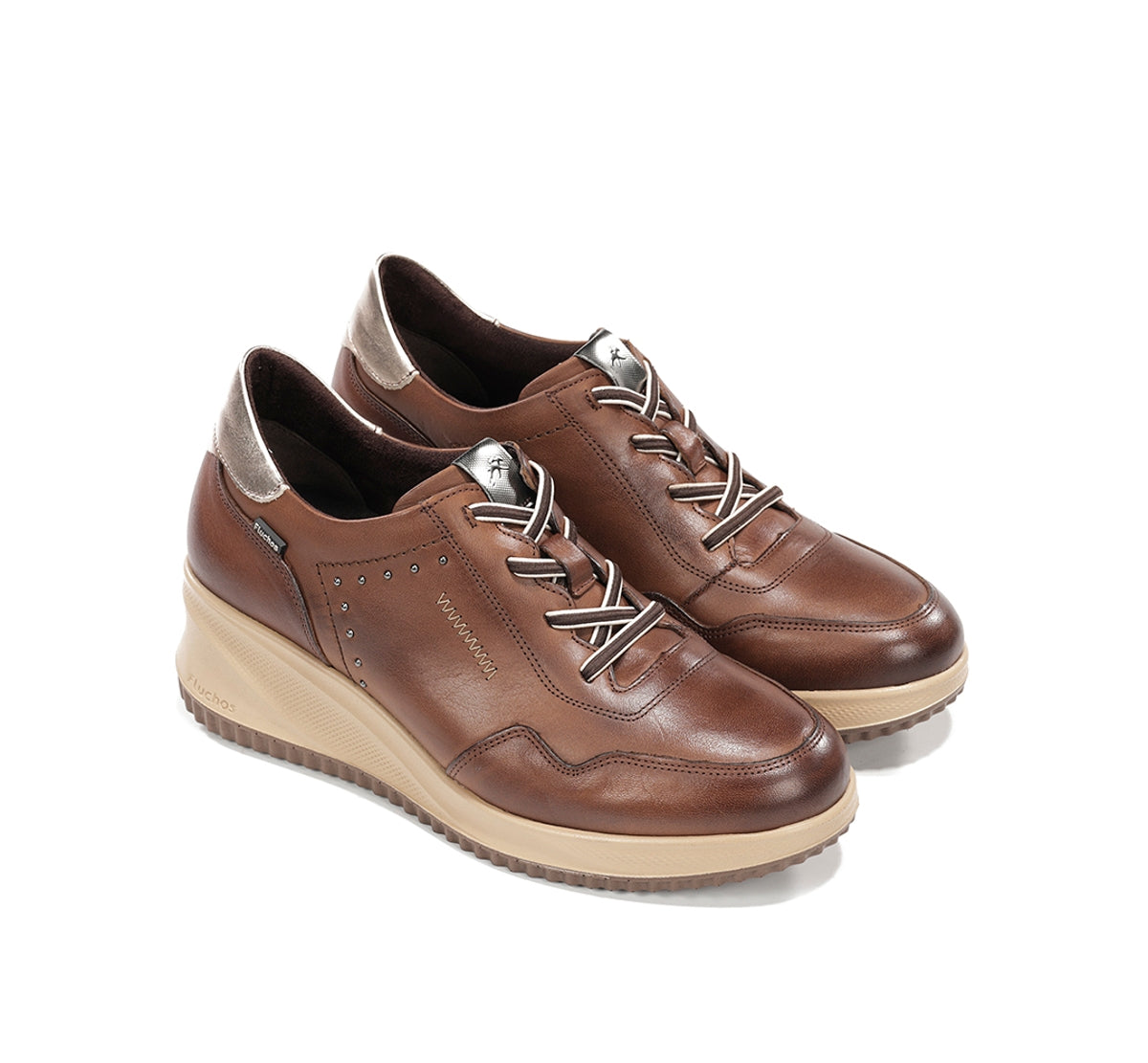 Fluchos Novax F2545 baskets marron femme compensées