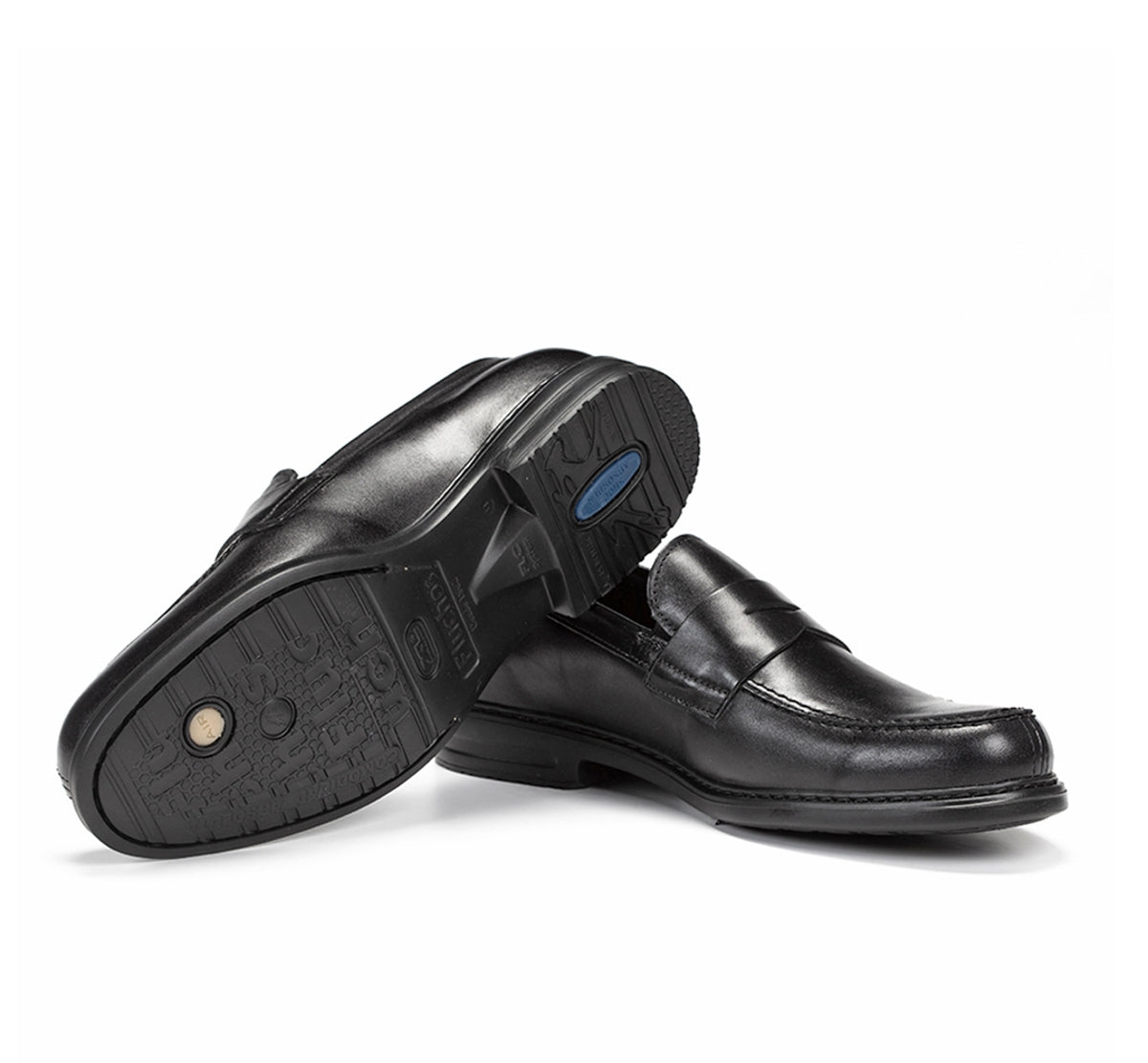 Fluchos Simon 8721 mocassins noirs cuir léger homme