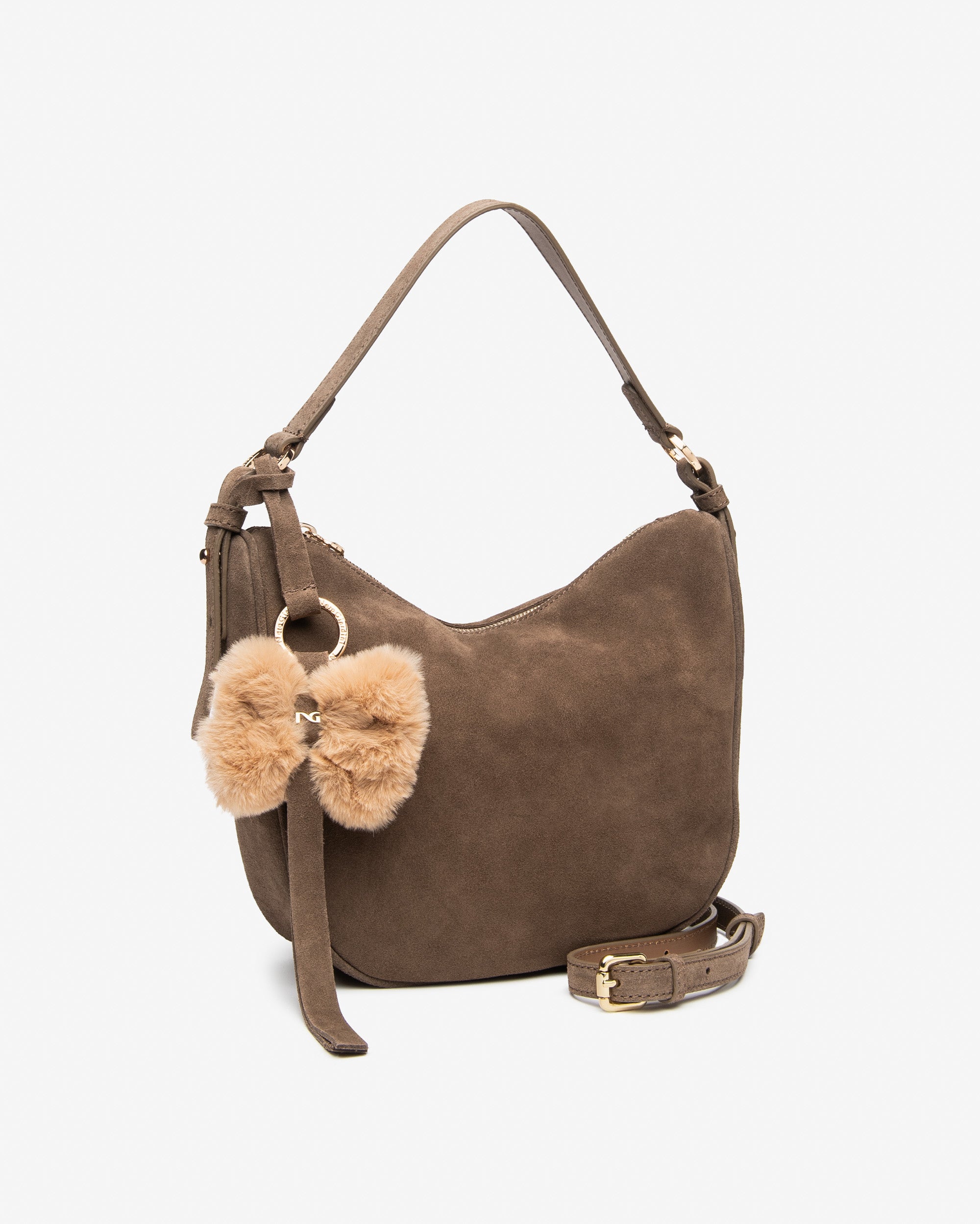 Nero Giardini Sac hobo daim femme pompon