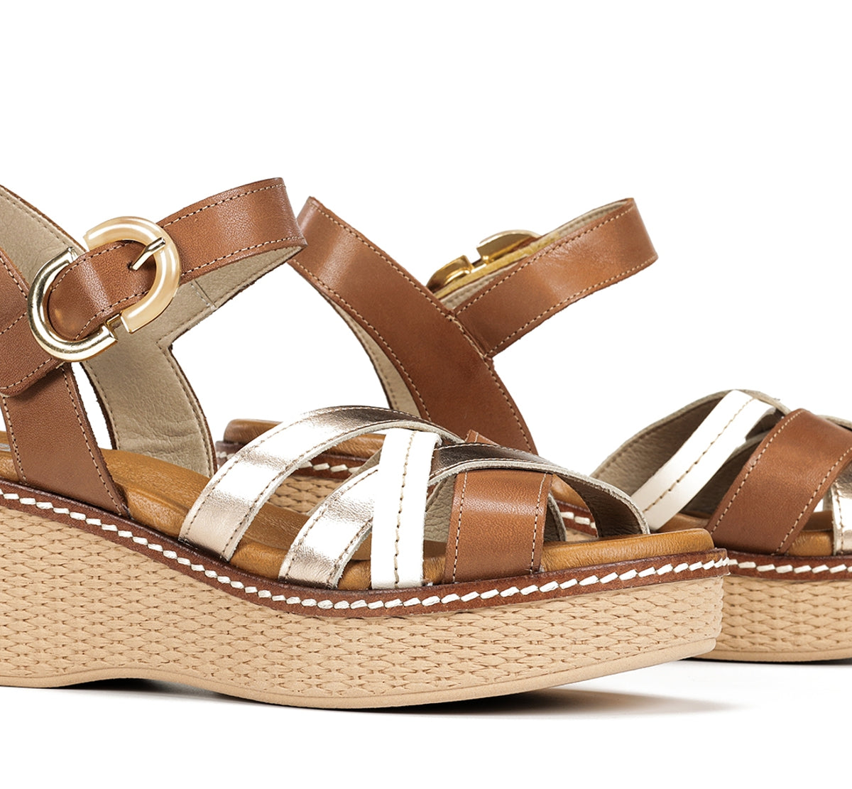 Dorking by Fluchos Nido D9639 sandale marron compensée femme