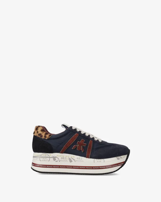 Premiata Beth 7743 baskets femme bleu marine daim