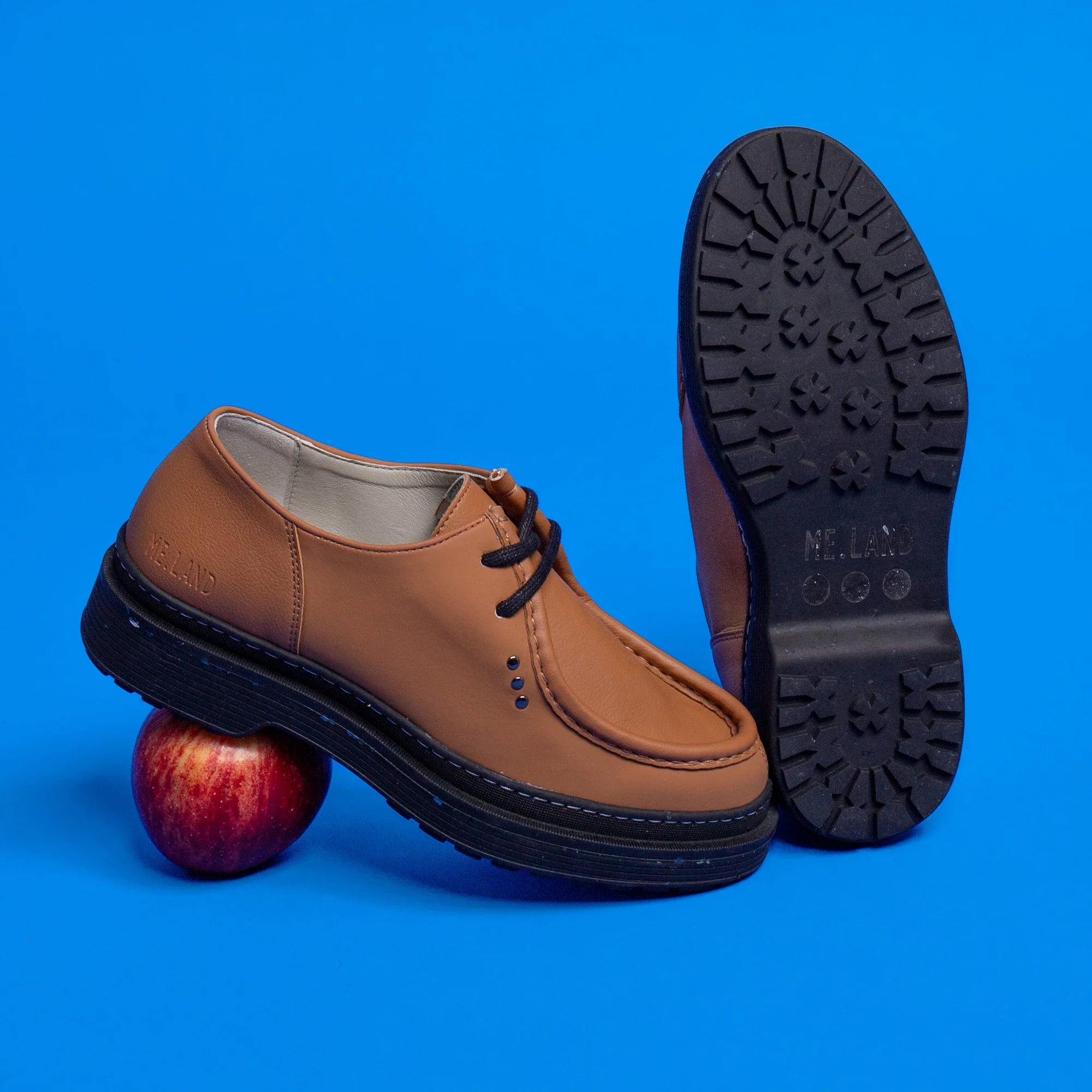 Me.Land Rando derby vegan cuir pomme cognac