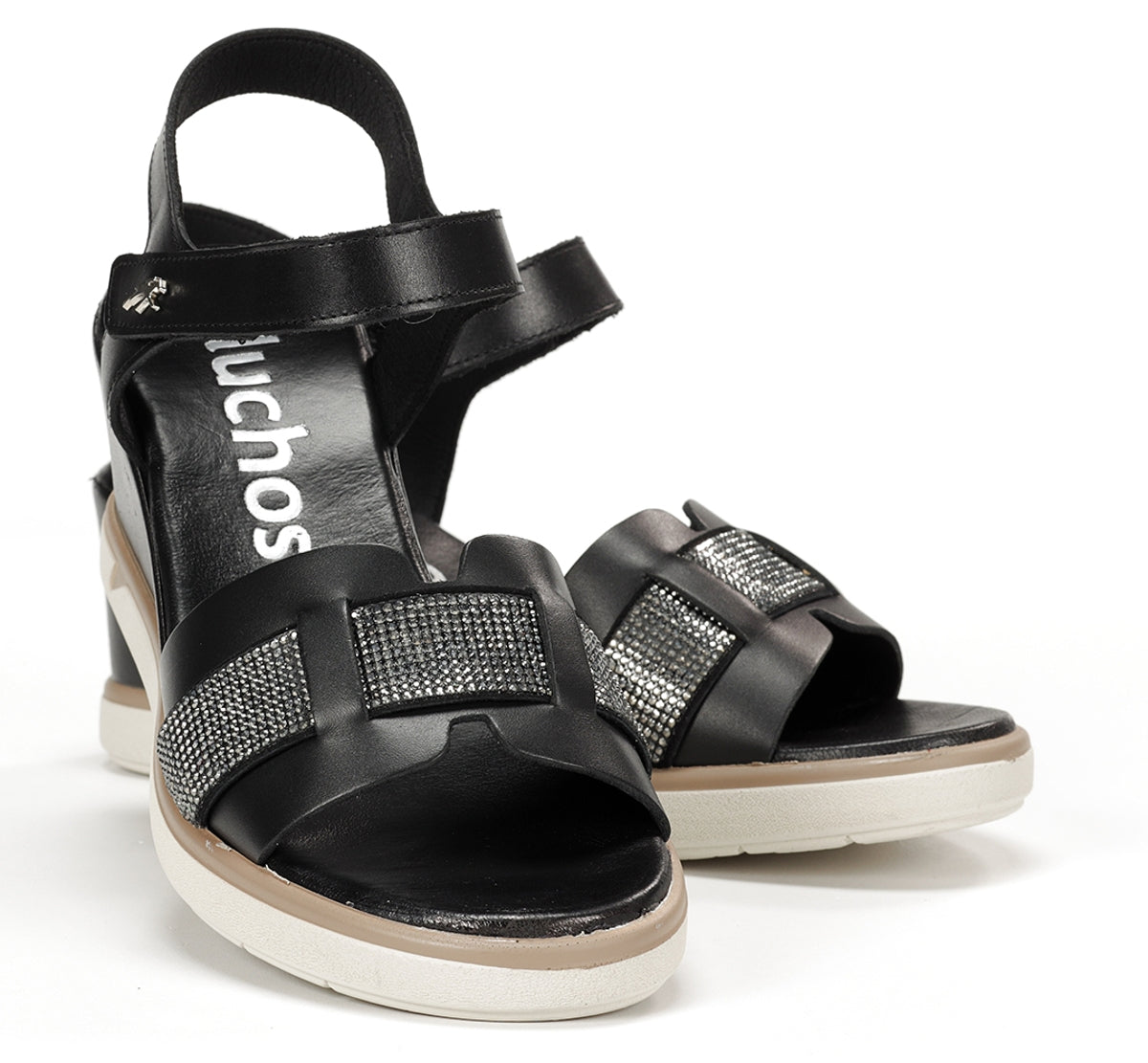 Fluchos Smash F1975 sandales compensées noir femme