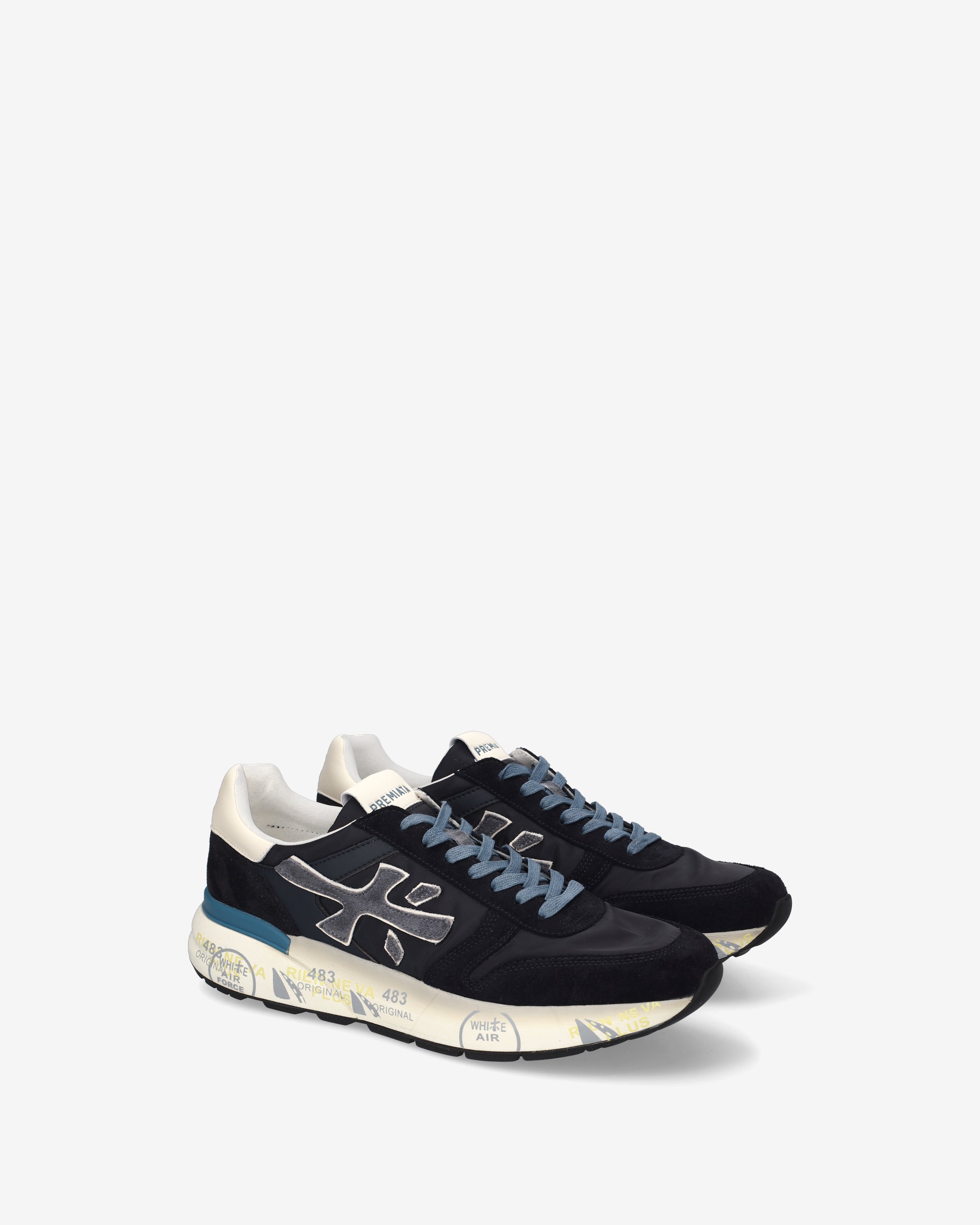 Premiata Mick 7716 baskets homme bleu marine daim