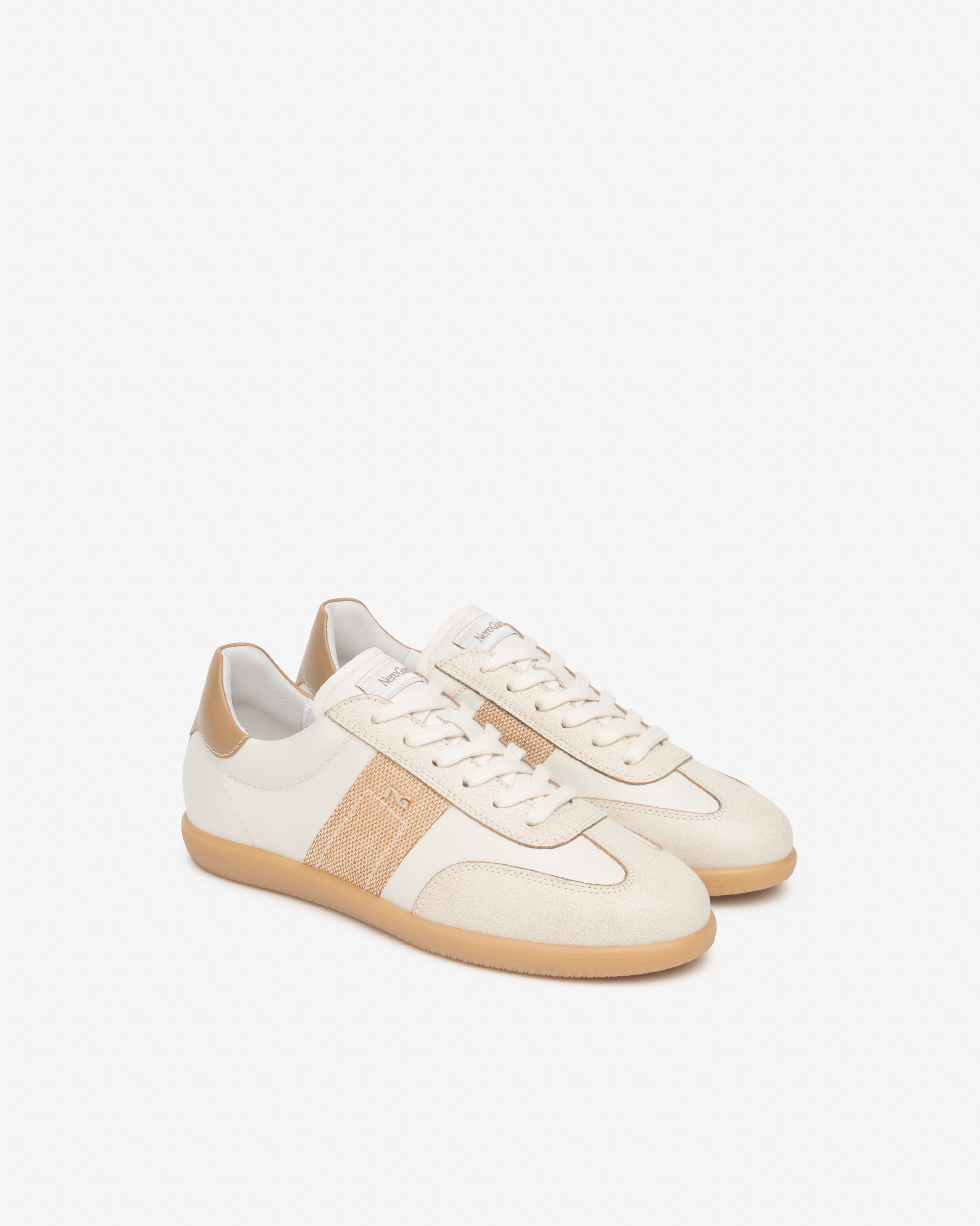 Nero Giardini Sneakers baskets cuir femme cuir et toile