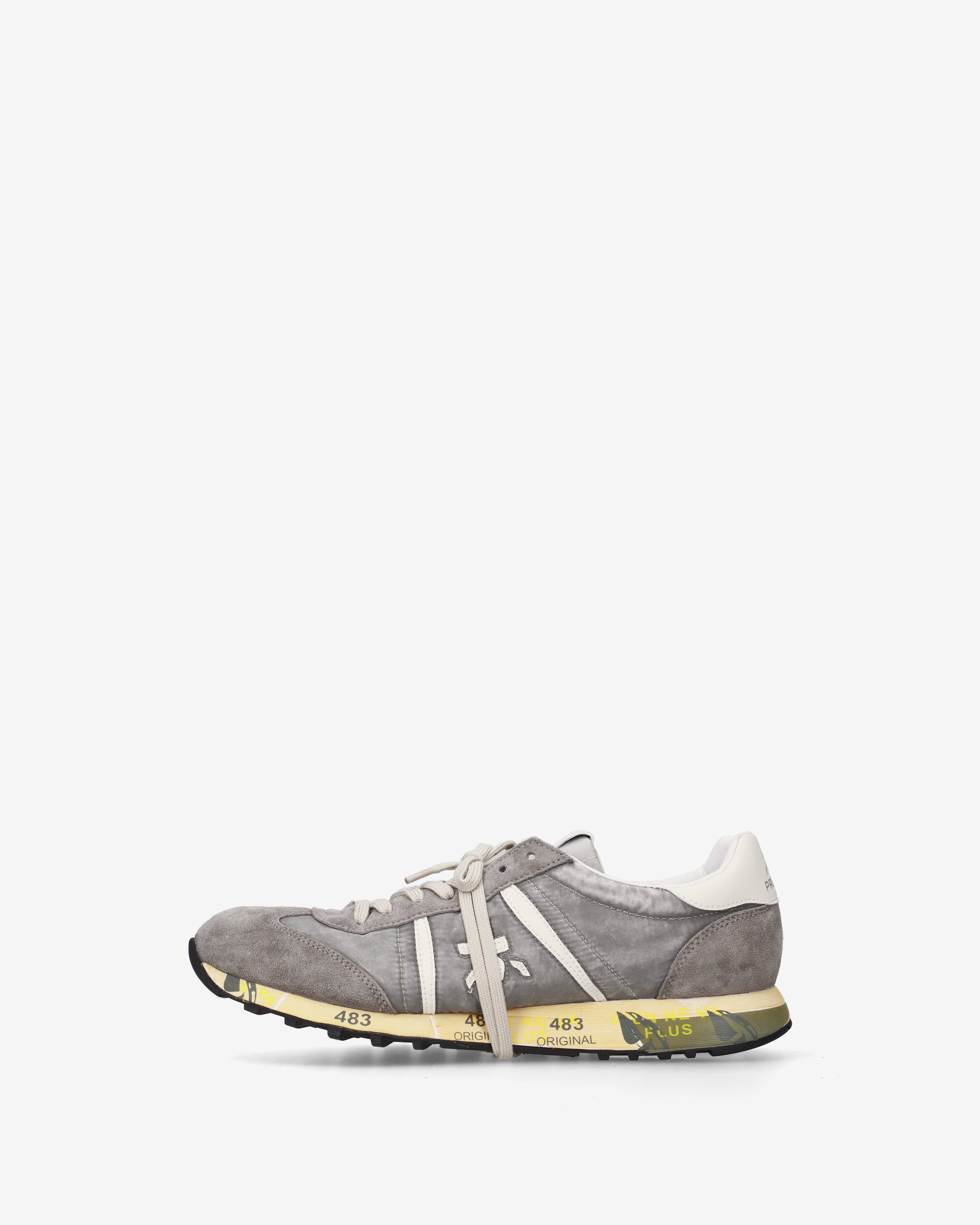 Premiata Lucy 8406 baskets gris tissu daim