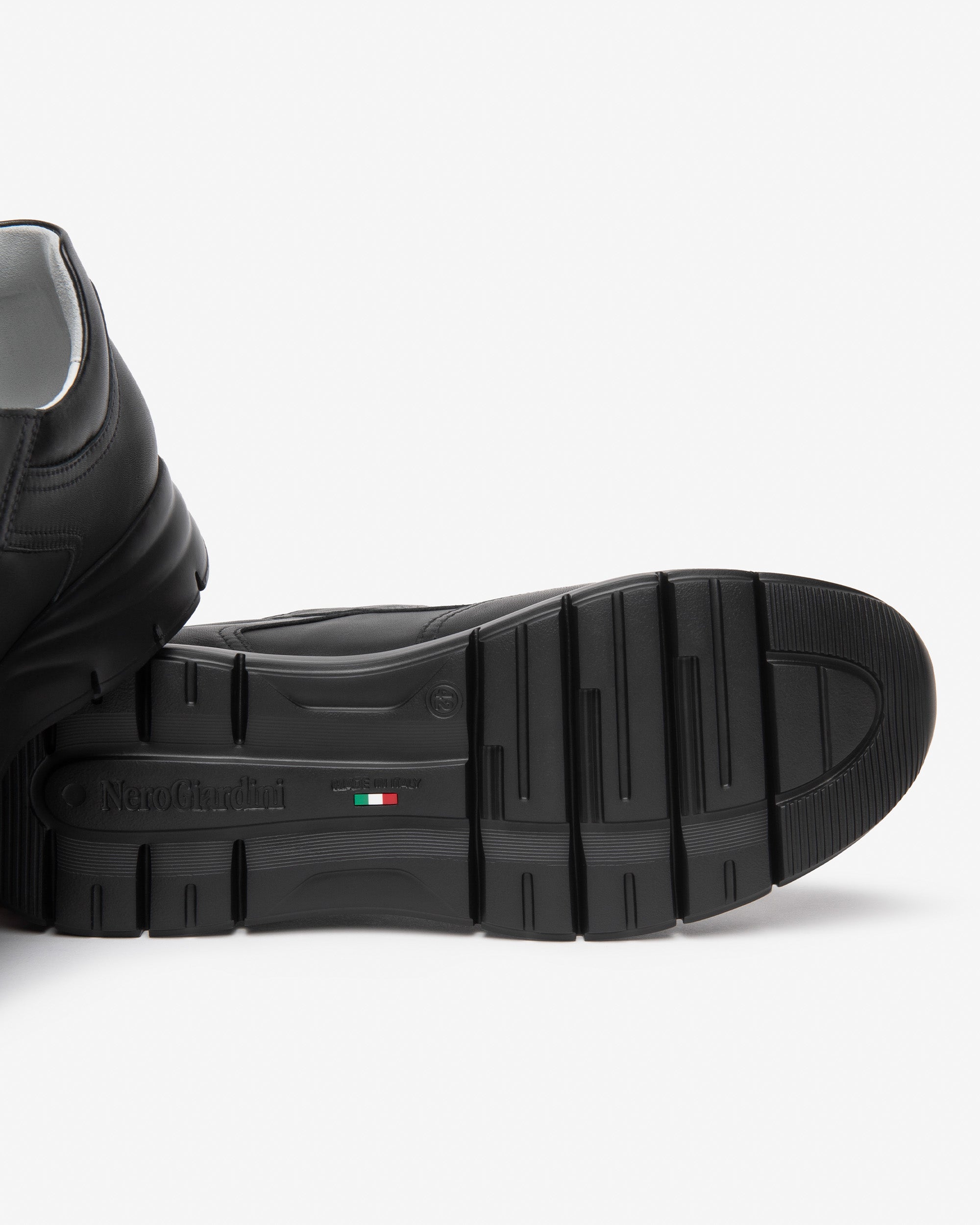 Nero Giardini Sneakers Baskets Cuir Homme Zip