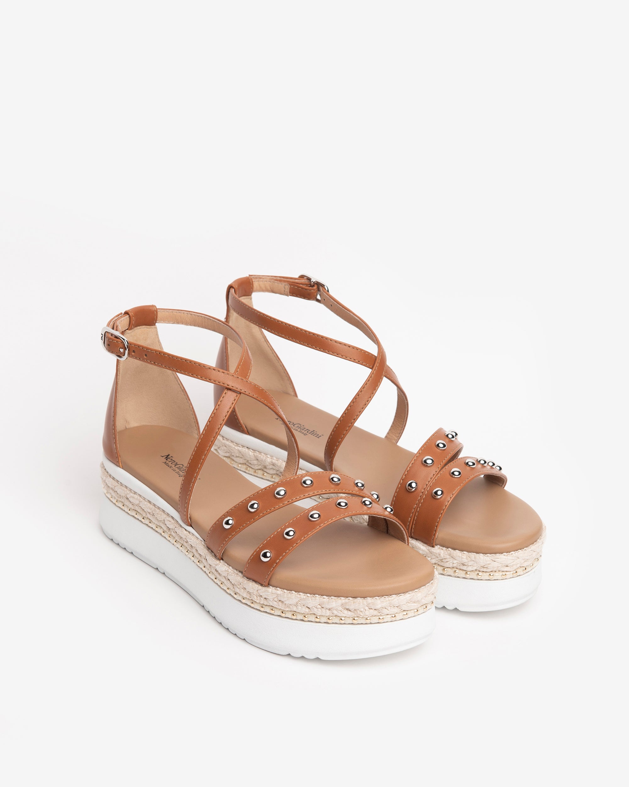 Nero Giardini Sandals sandales cuir femme clous