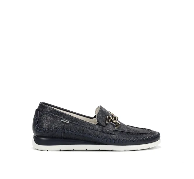 Fluchos Sella F2141 mocassin femme bleu compensé