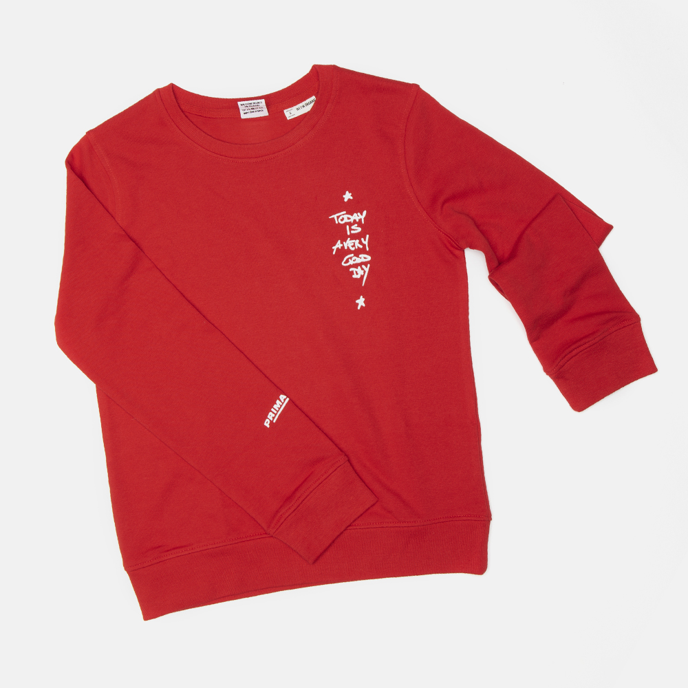 Primabase Leitmotiv sweat coton bio rouge