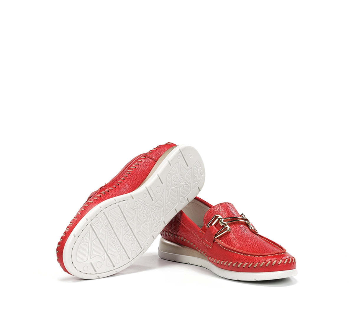 Fluchos Sella F2141 mocassins rouge femme compensé