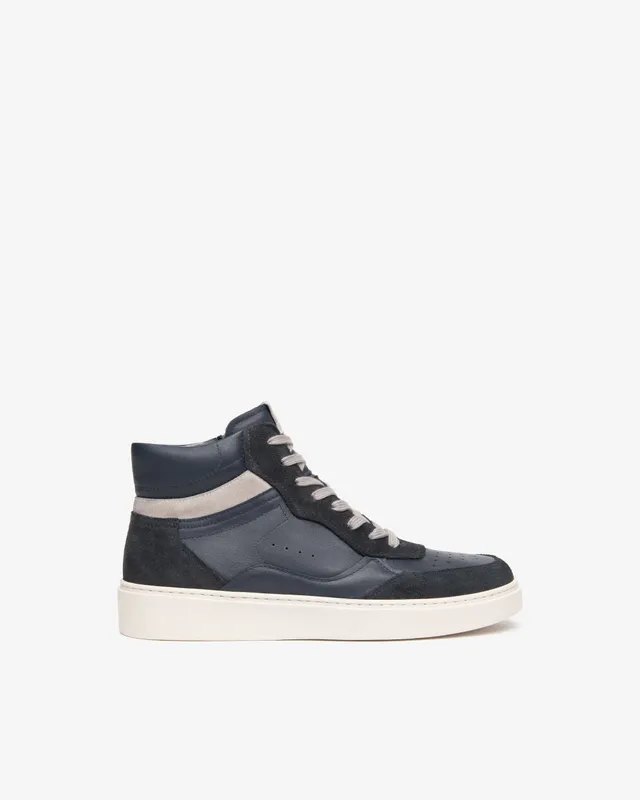 Nero Giardini Sneakers baskets homme montantes cuir daim zip