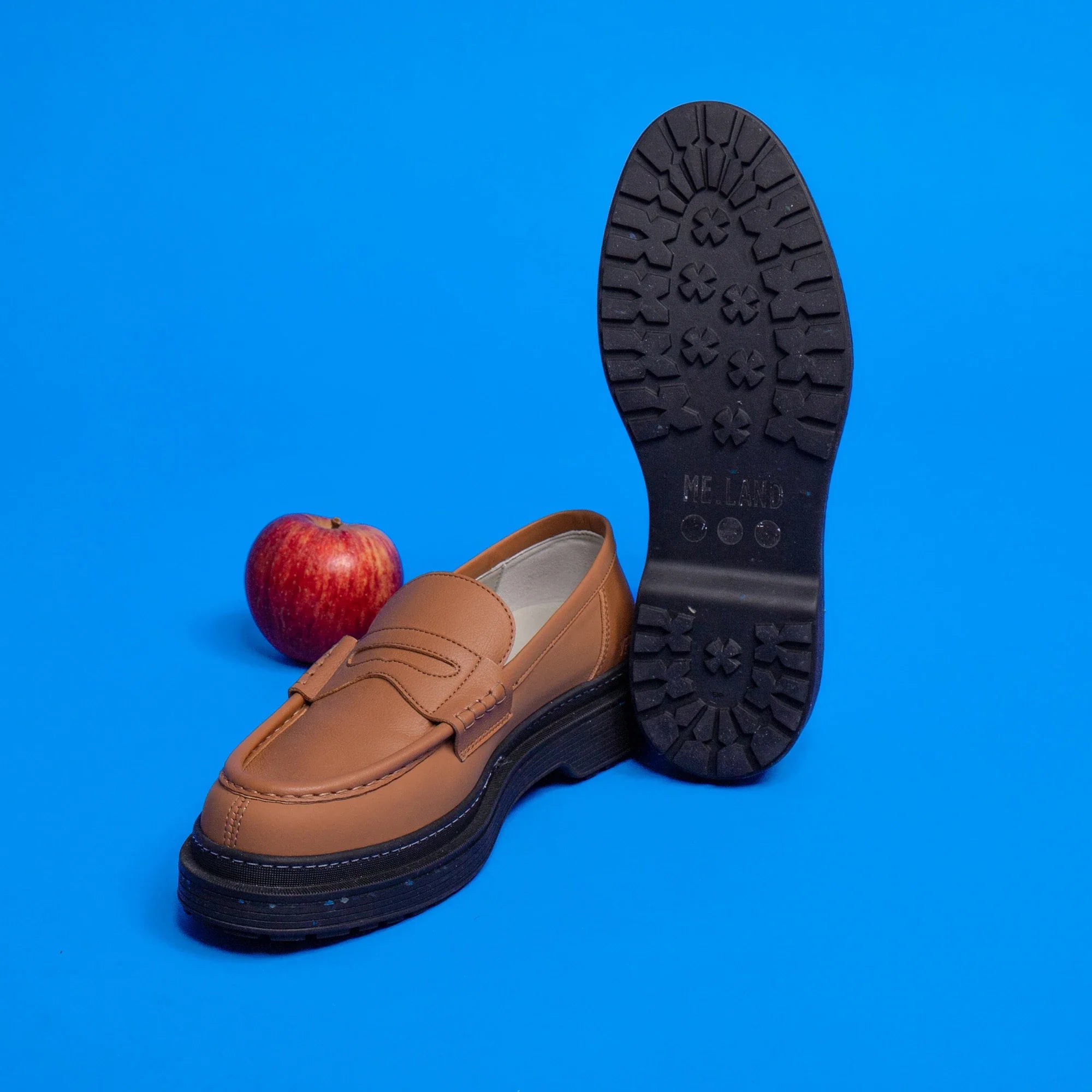 Me.Land Rando mocassin vegan cognac cuir de pomme