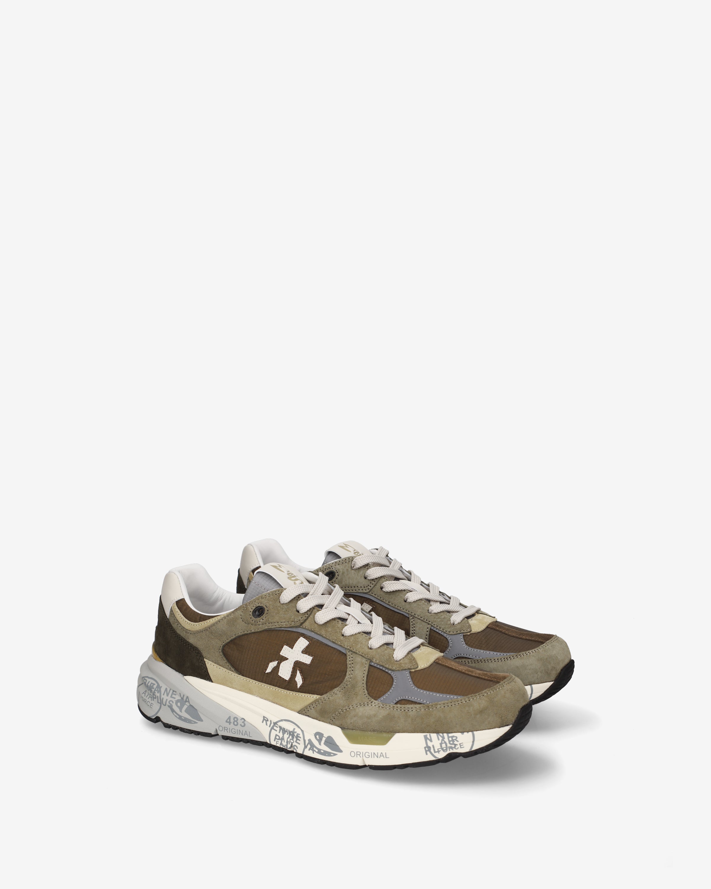 Premiata Mase25 8423 baskets vert sauge marron