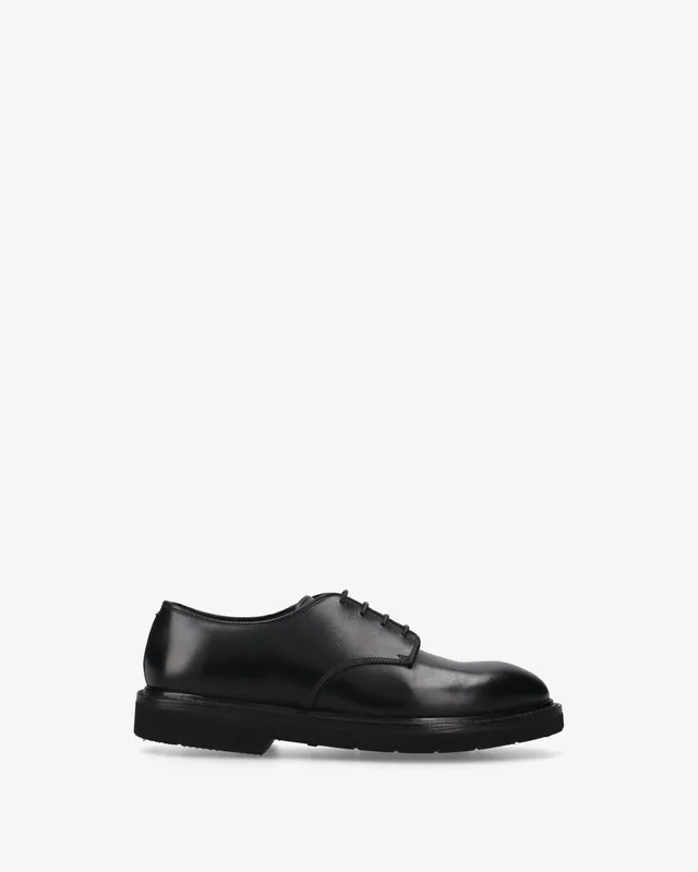 Premiata Derby chaussures homme noir cuir veau Goodyear