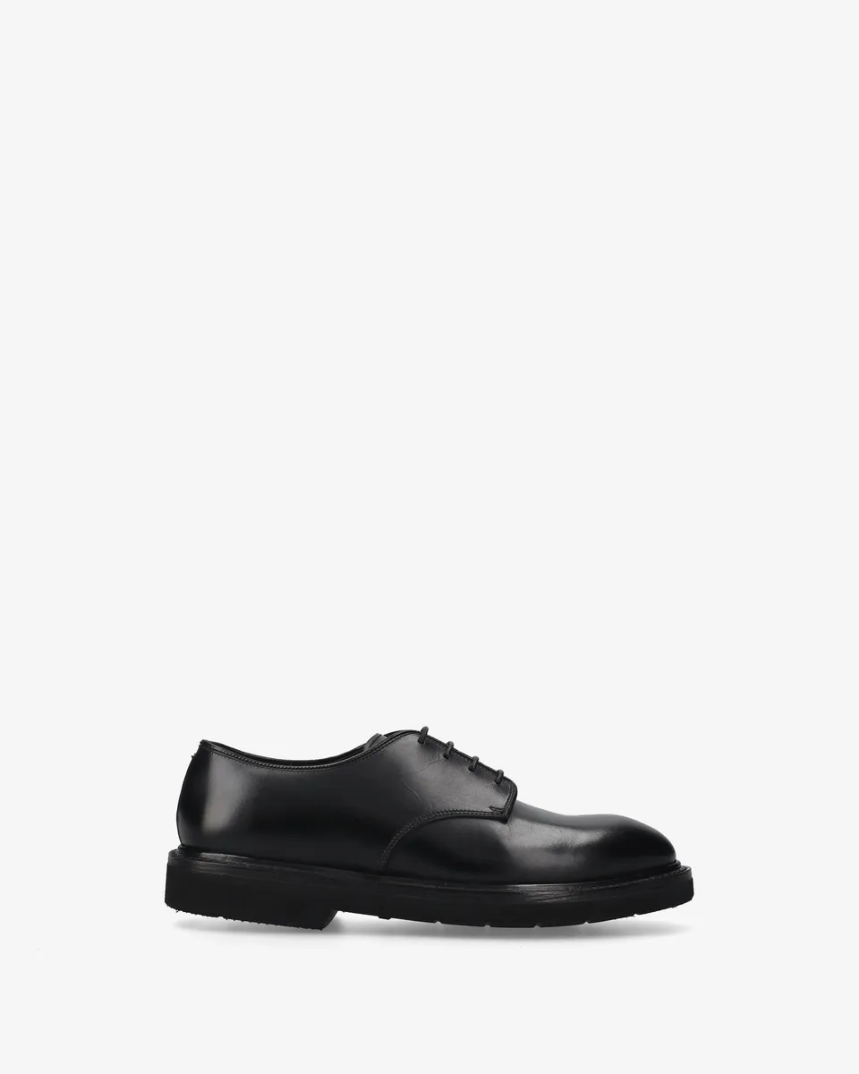 Premiata Derby chaussures homme noir cuir veau Goodyear